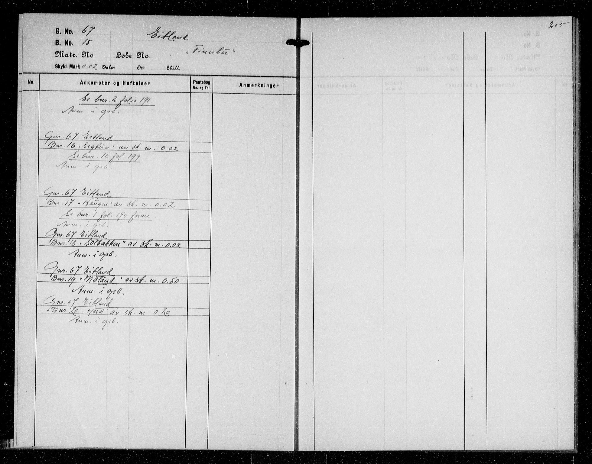 Flekkefjord sorenskriveri, SAK/1221-0001/G/Ga/L0031: Mortgage register no. 31, 1810-1950, p. 205