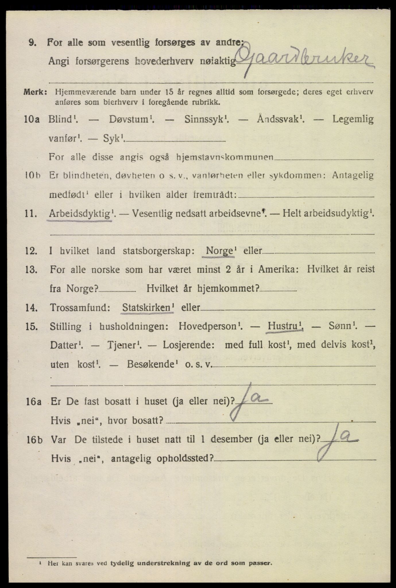 SAK, 1920 census for Feda, 1920, p. 916