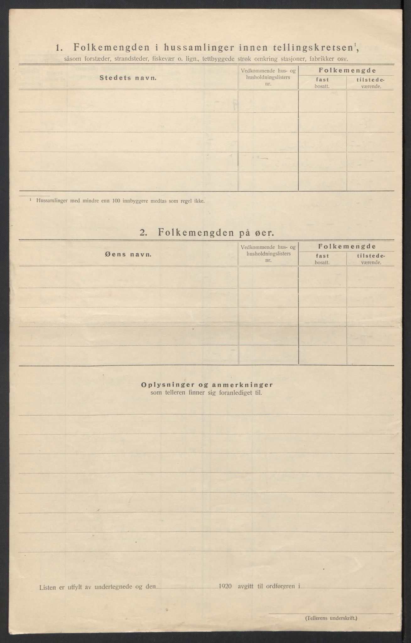 SAT, 1920 census for Tysfjord, 1920, p. 34