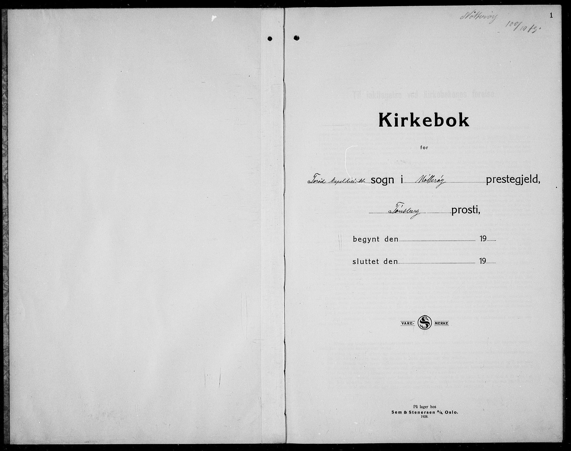 Nøtterøy kirkebøker, SAKO/A-354/F/Fc/L0001: Parish register (official) no. III 1, 1930-1939, p. 1
