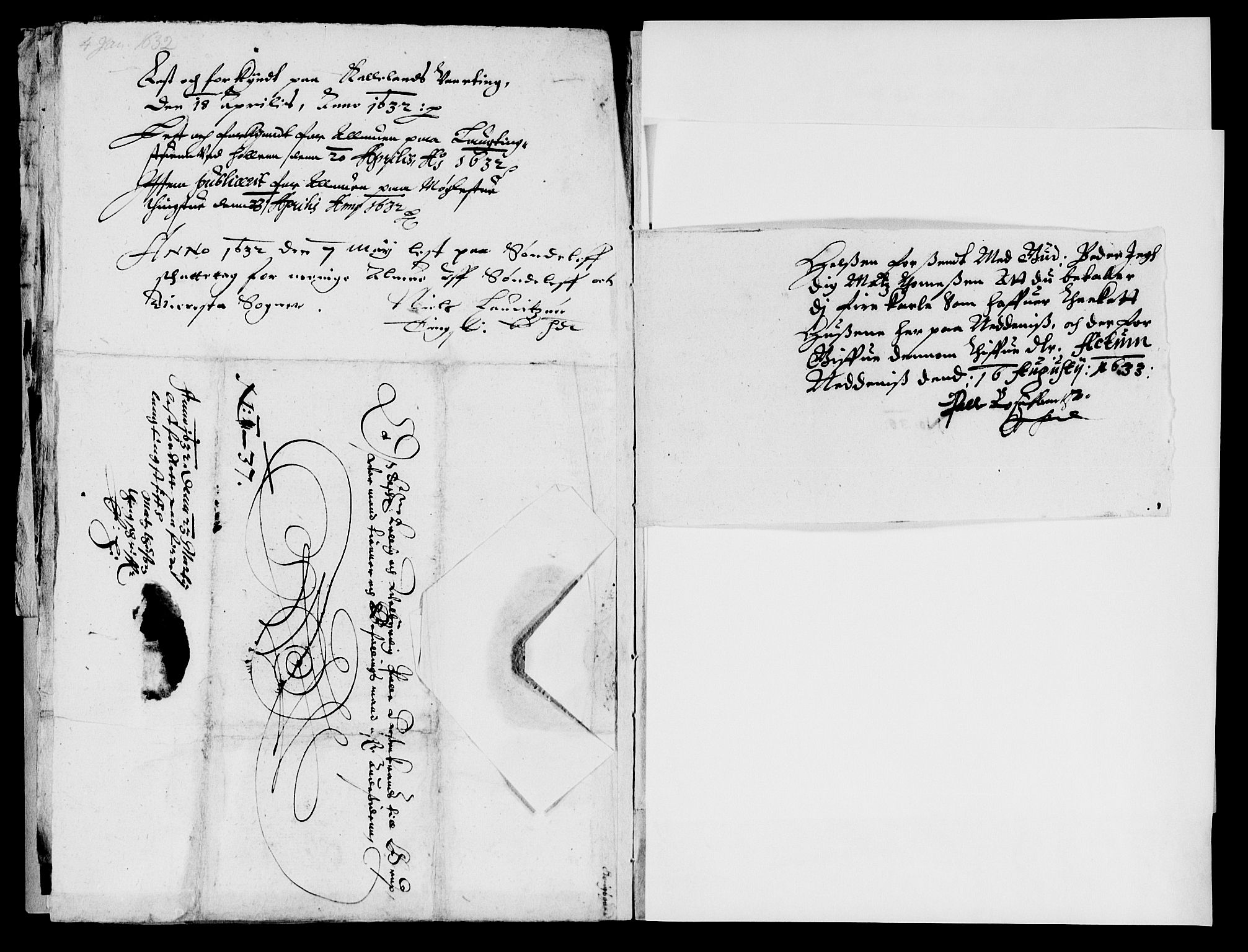 Rentekammeret inntil 1814, Reviderte regnskaper, Lensregnskaper, AV/RA-EA-5023/R/Rb/Rbq/L0022: Nedenes len. Mandals len. Råbyggelag., 1632-1634