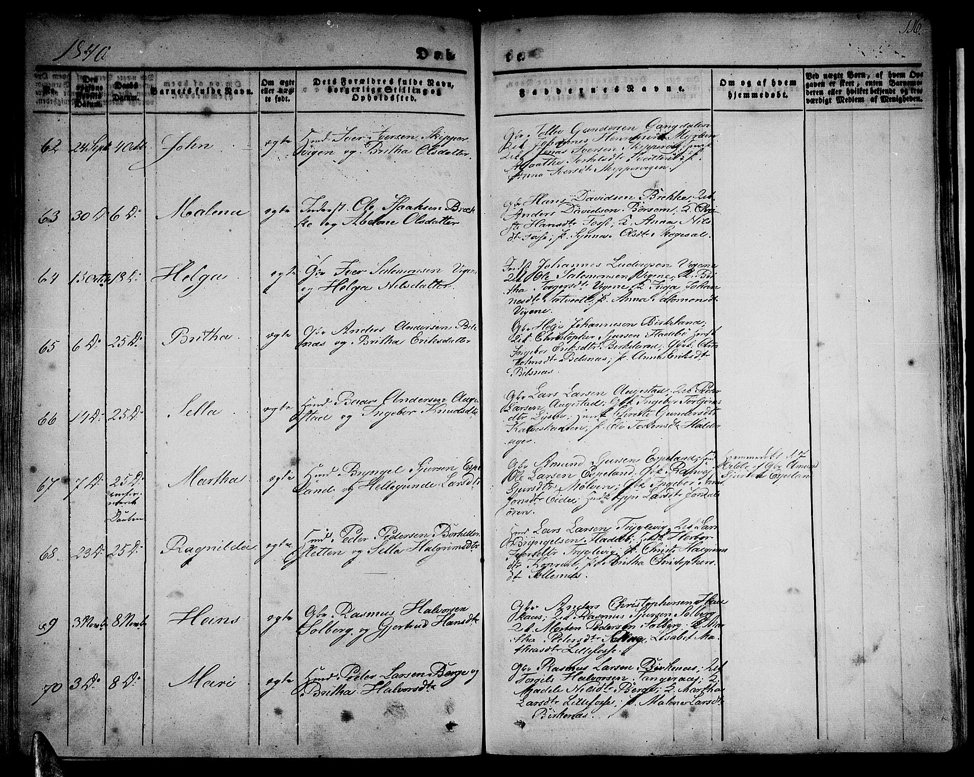 Strandebarm sokneprestembete, AV/SAB-A-78401/H/Haa: Parish register (official) no. A 6, 1826-1843, p. 116