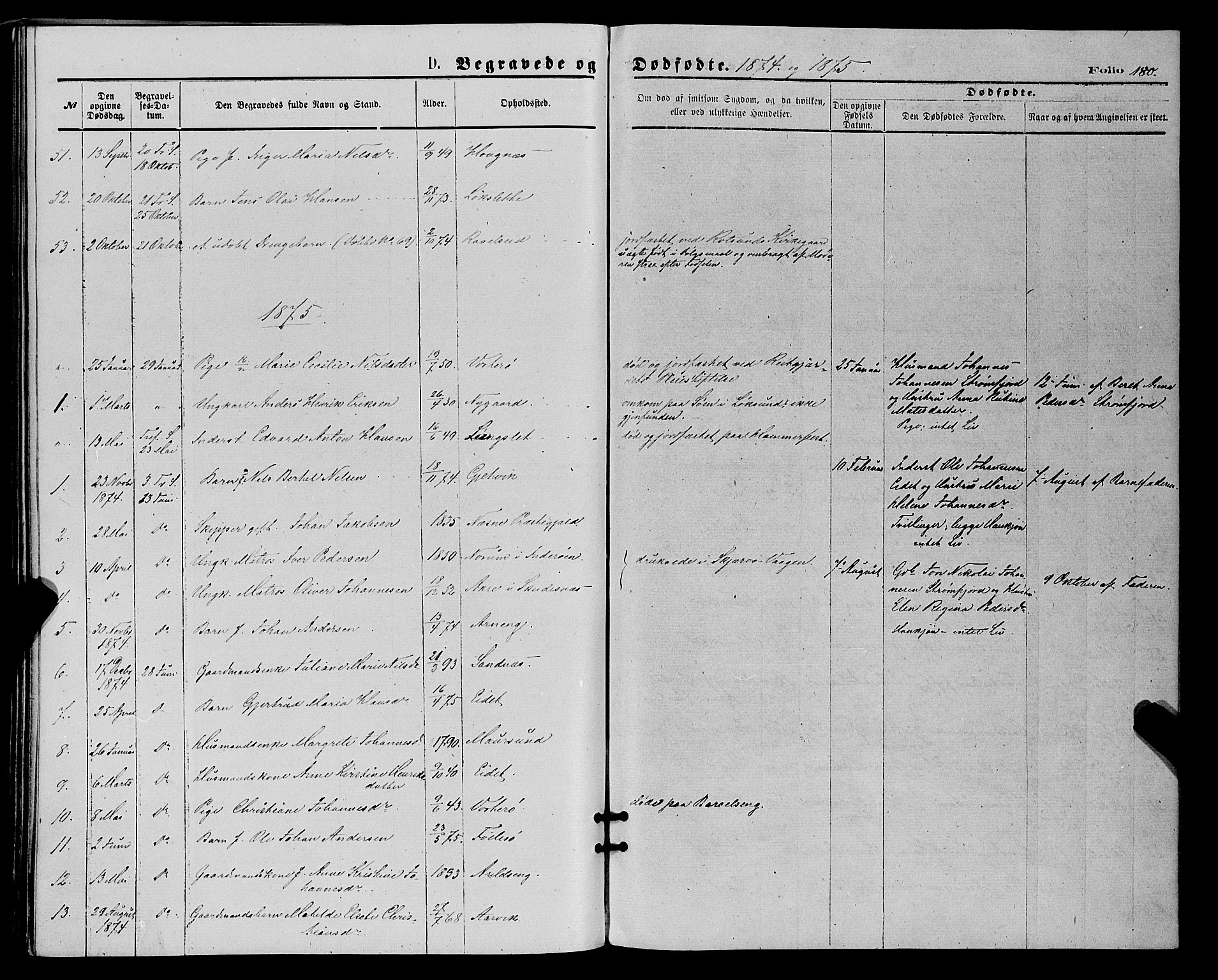 Skjervøy sokneprestkontor, SATØ/S-1300/H/Ha/Haa/L0008kirke: Parish register (official) no. 8, 1871-1877, p. 180