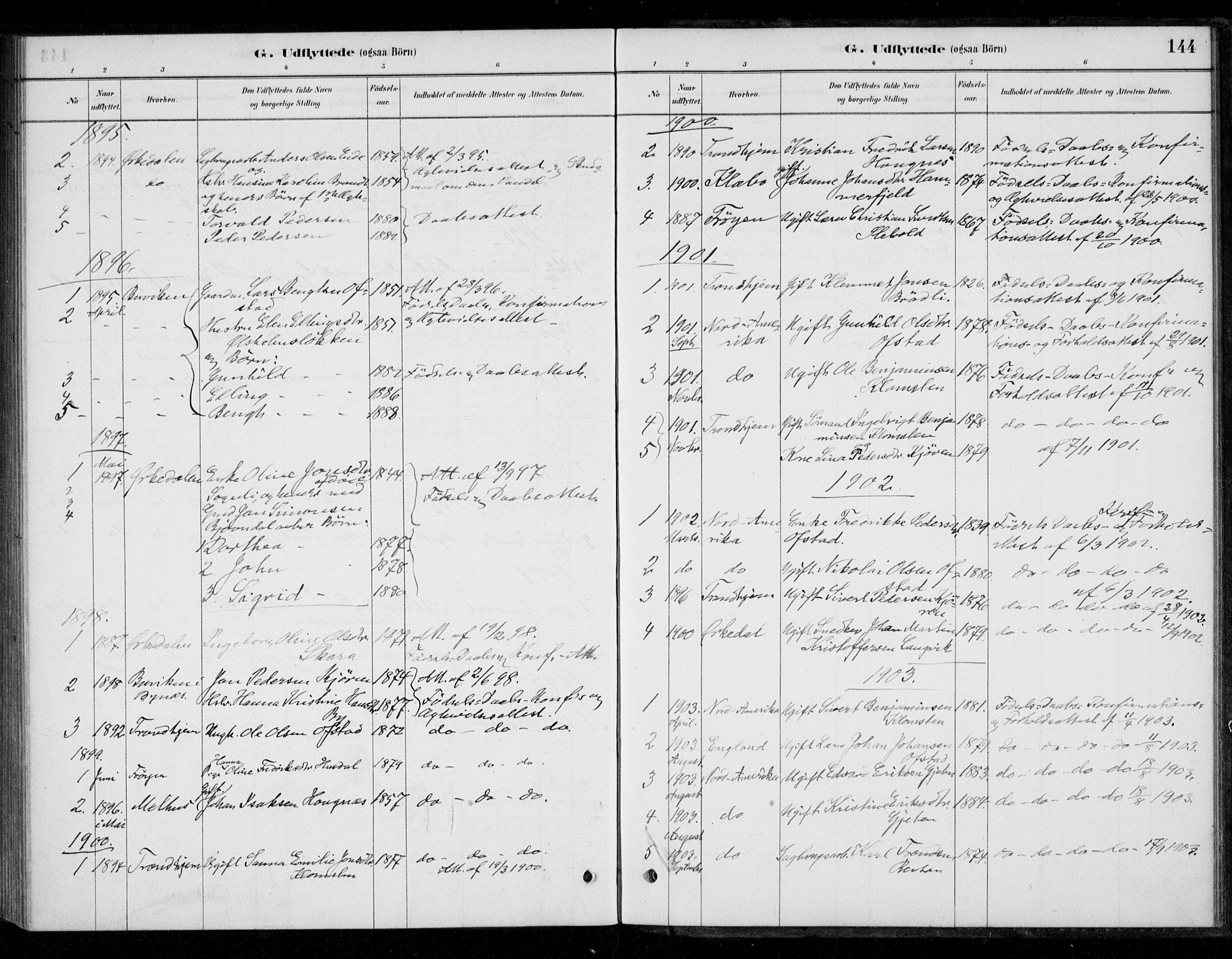 Ministerialprotokoller, klokkerbøker og fødselsregistre - Sør-Trøndelag, SAT/A-1456/670/L0836: Parish register (official) no. 670A01, 1879-1904, p. 144