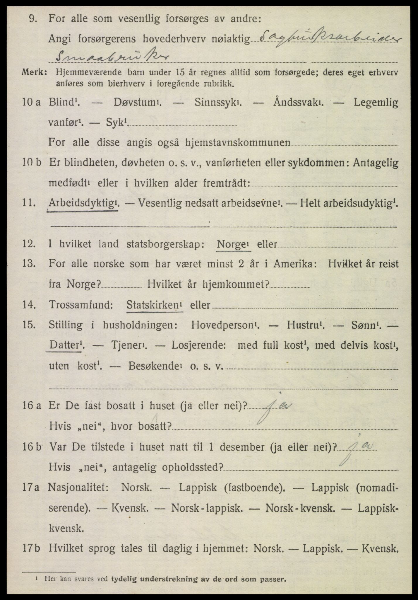 SAT, 1920 census for Otterøy, 1920, p. 1422