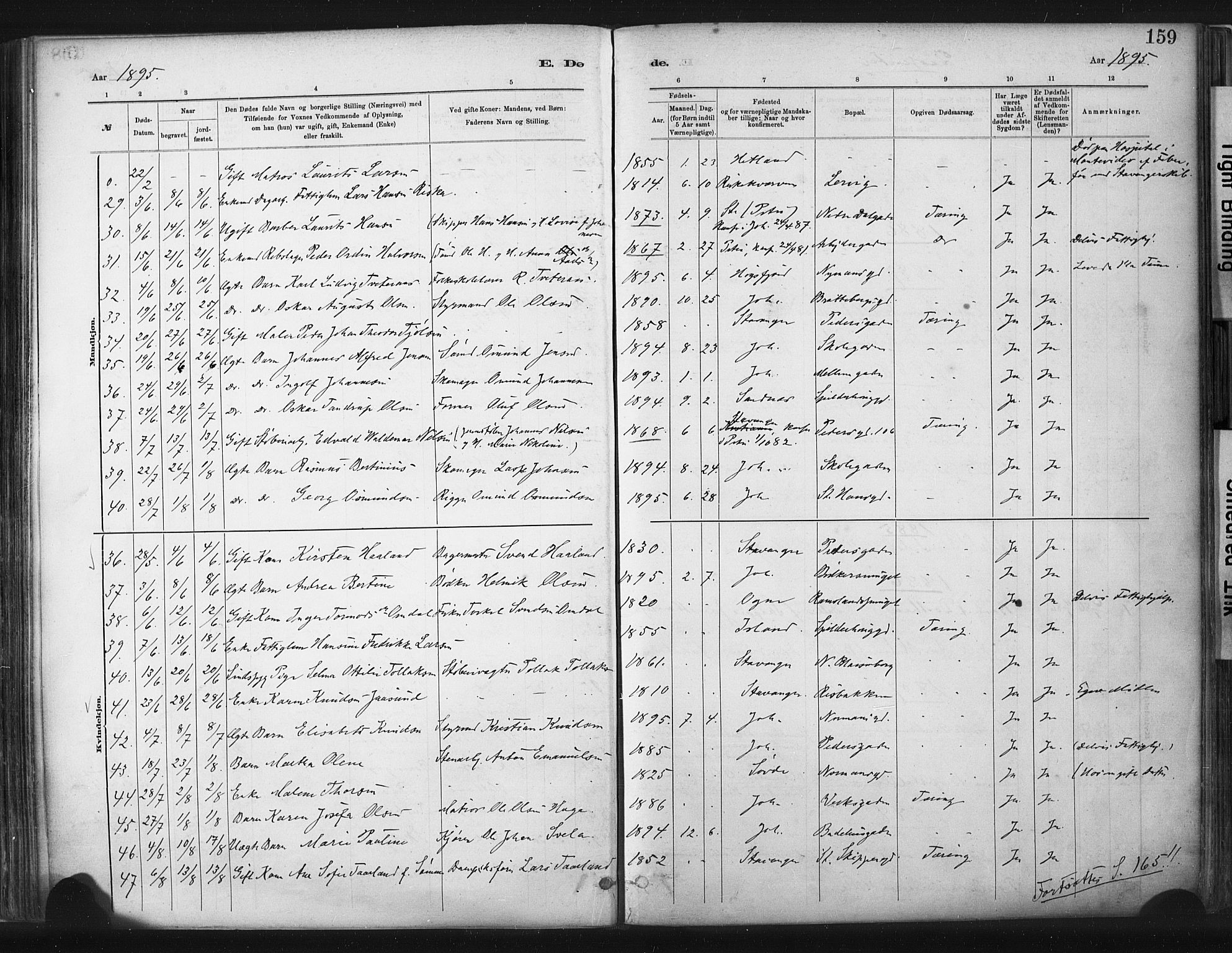 St. Johannes sokneprestkontor, AV/SAST-A-101814/001/30/30BA/L0003: Parish register (official) no. A 3, 1885-1910, p. 159