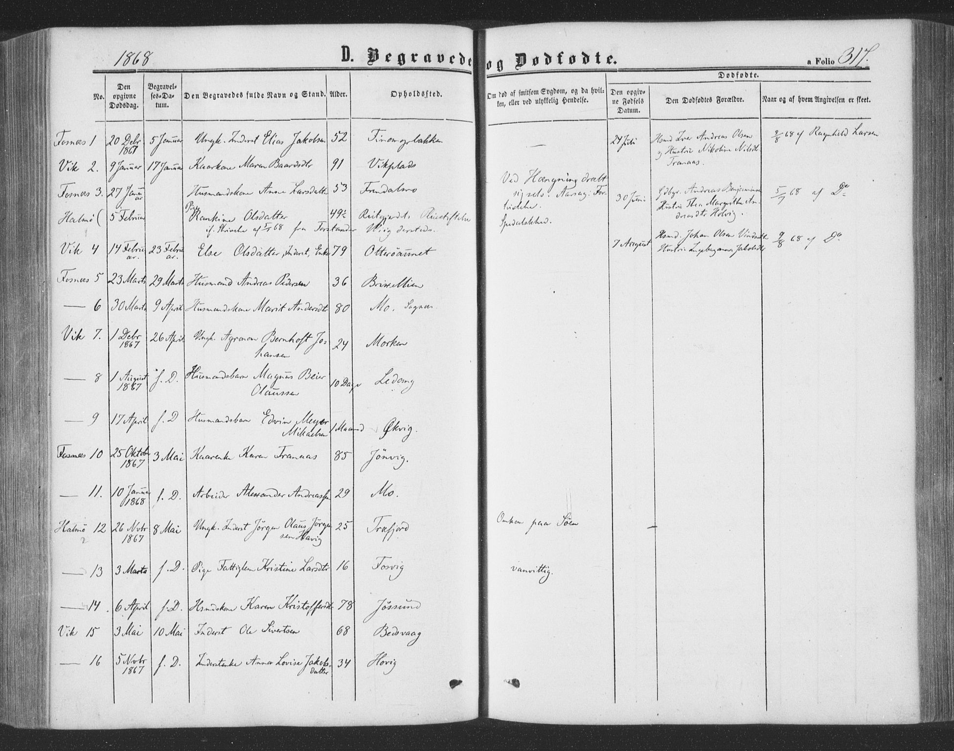 Ministerialprotokoller, klokkerbøker og fødselsregistre - Nord-Trøndelag, SAT/A-1458/773/L0615: Parish register (official) no. 773A06, 1857-1870, p. 317