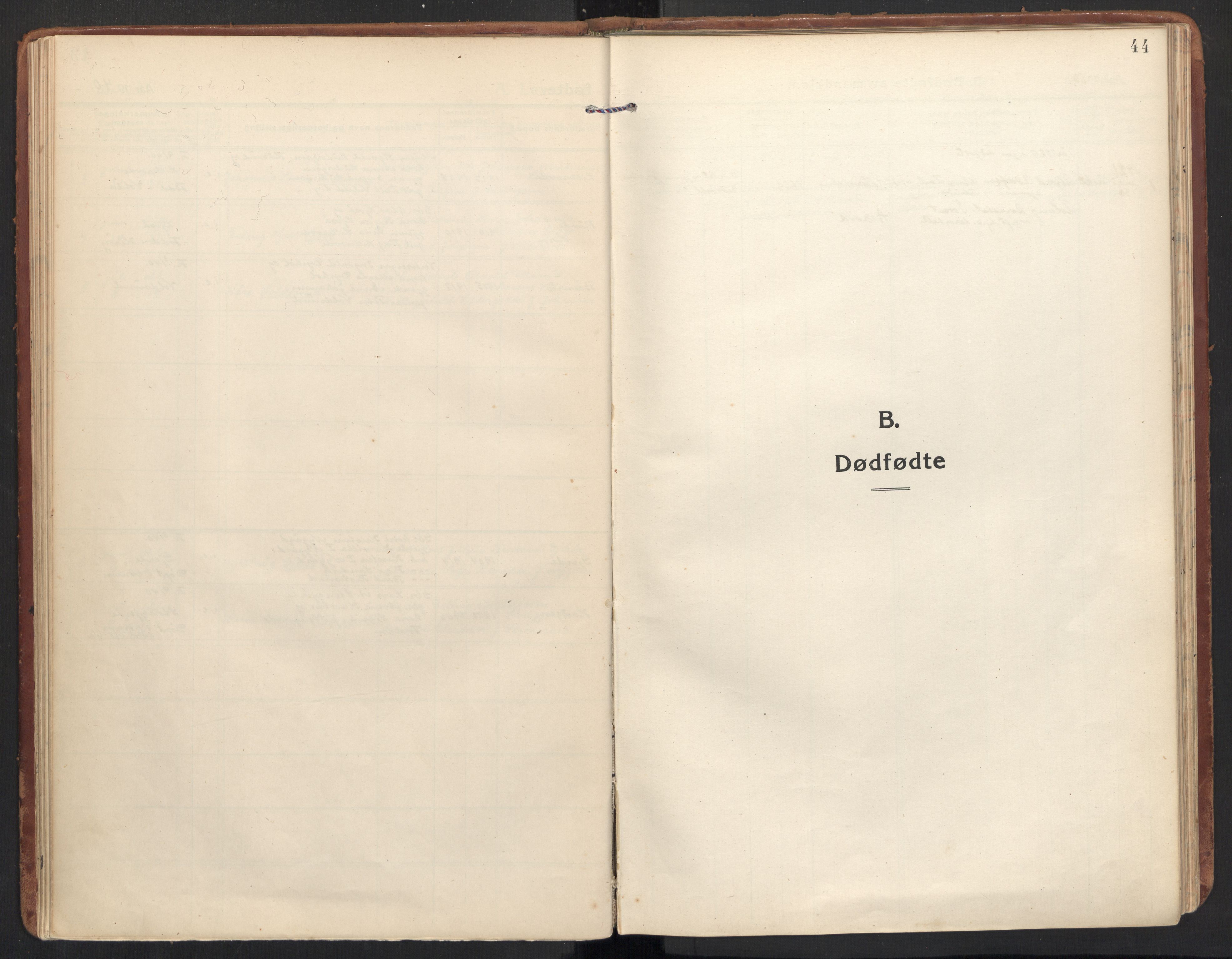 Ministerialprotokoller, klokkerbøker og fødselsregistre - Møre og Romsdal, SAT/A-1454/504/L0058: Parish register (official) no. 504A05, 1920-1940, p. 44