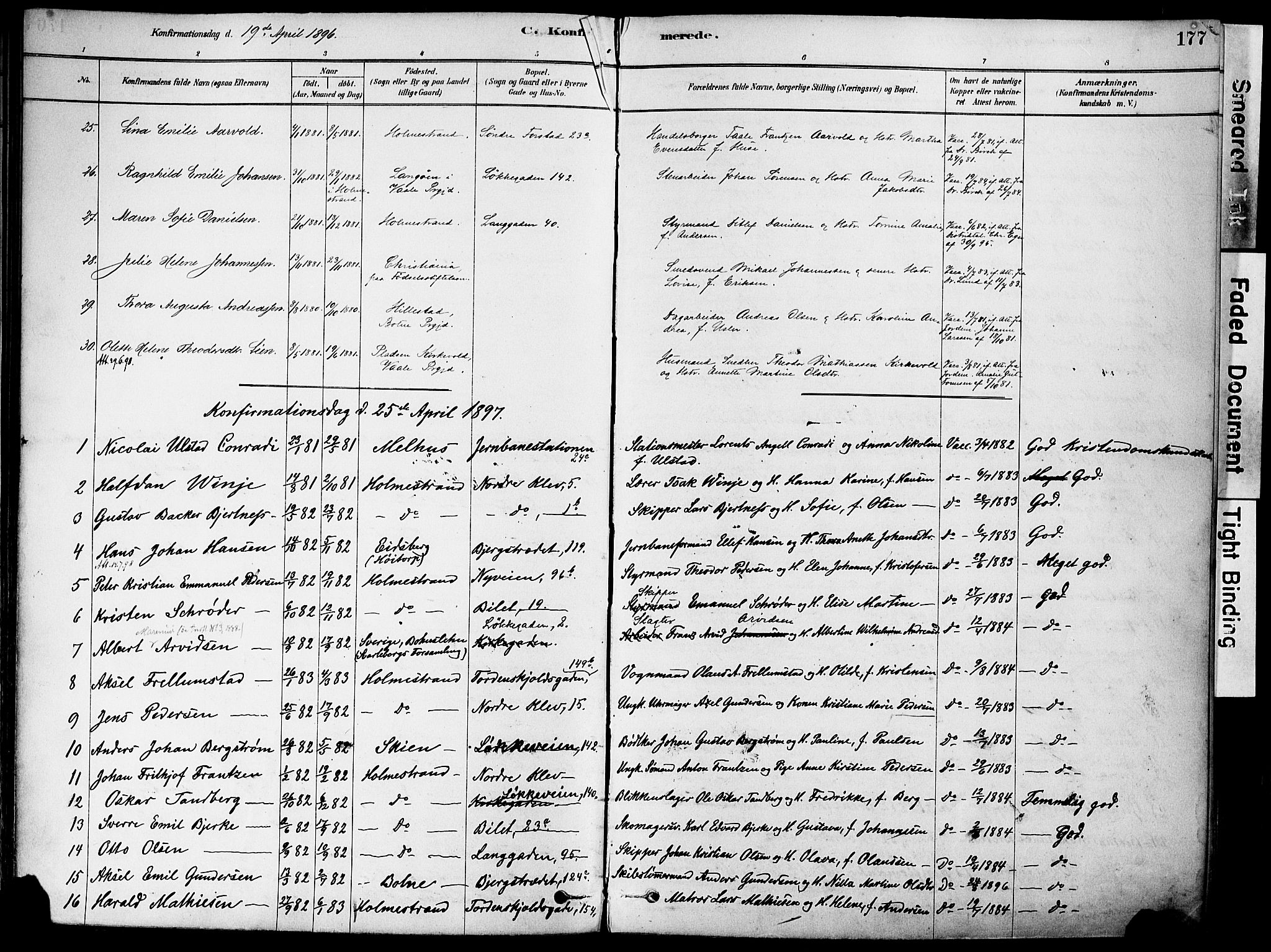 Holmestrand kirkebøker, AV/SAKO-A-346/F/Fa/L0004: Parish register (official) no. 4, 1880-1901, p. 177