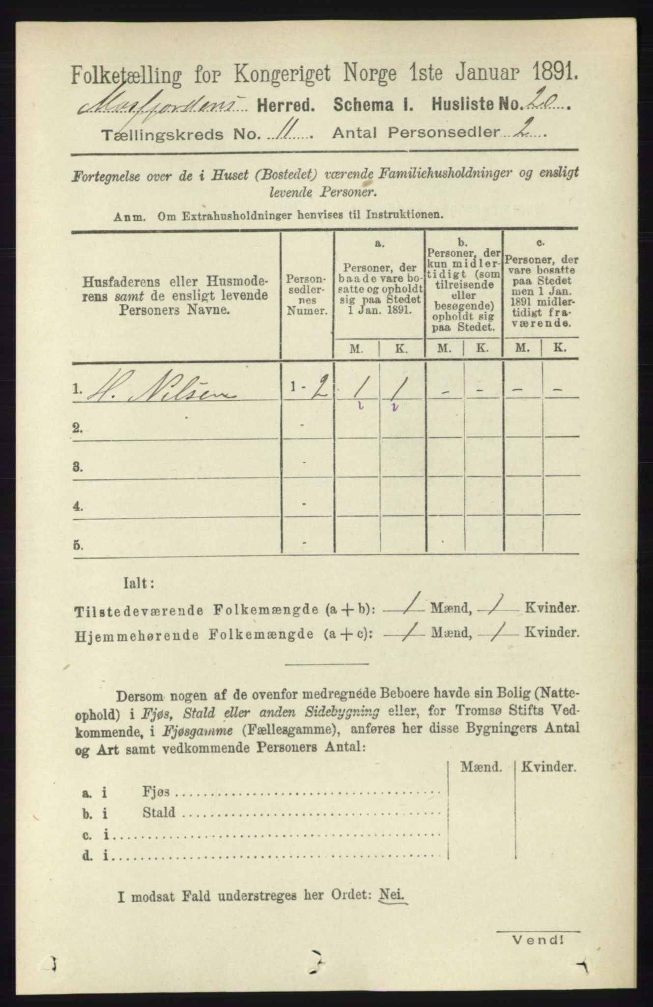 RA, 1891 census for 1266 Masfjorden, 1891, p. 2262