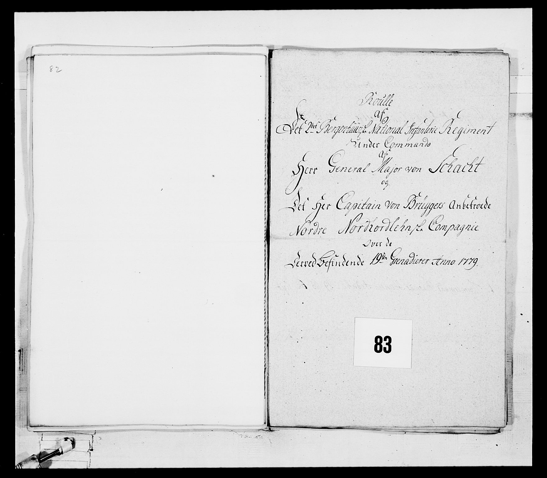 Generalitets- og kommissariatskollegiet, Det kongelige norske kommissariatskollegium, RA/EA-5420/E/Eh/L0094: 2. Bergenhusiske nasjonale infanteriregiment, 1776-1779, p. 307