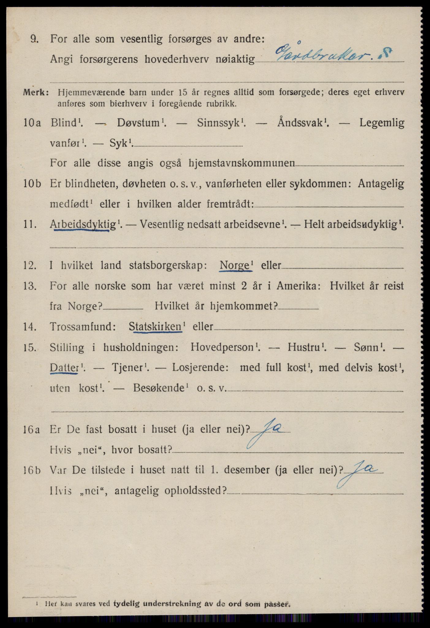 SAT, 1920 census for Borgund, 1920, p. 16343