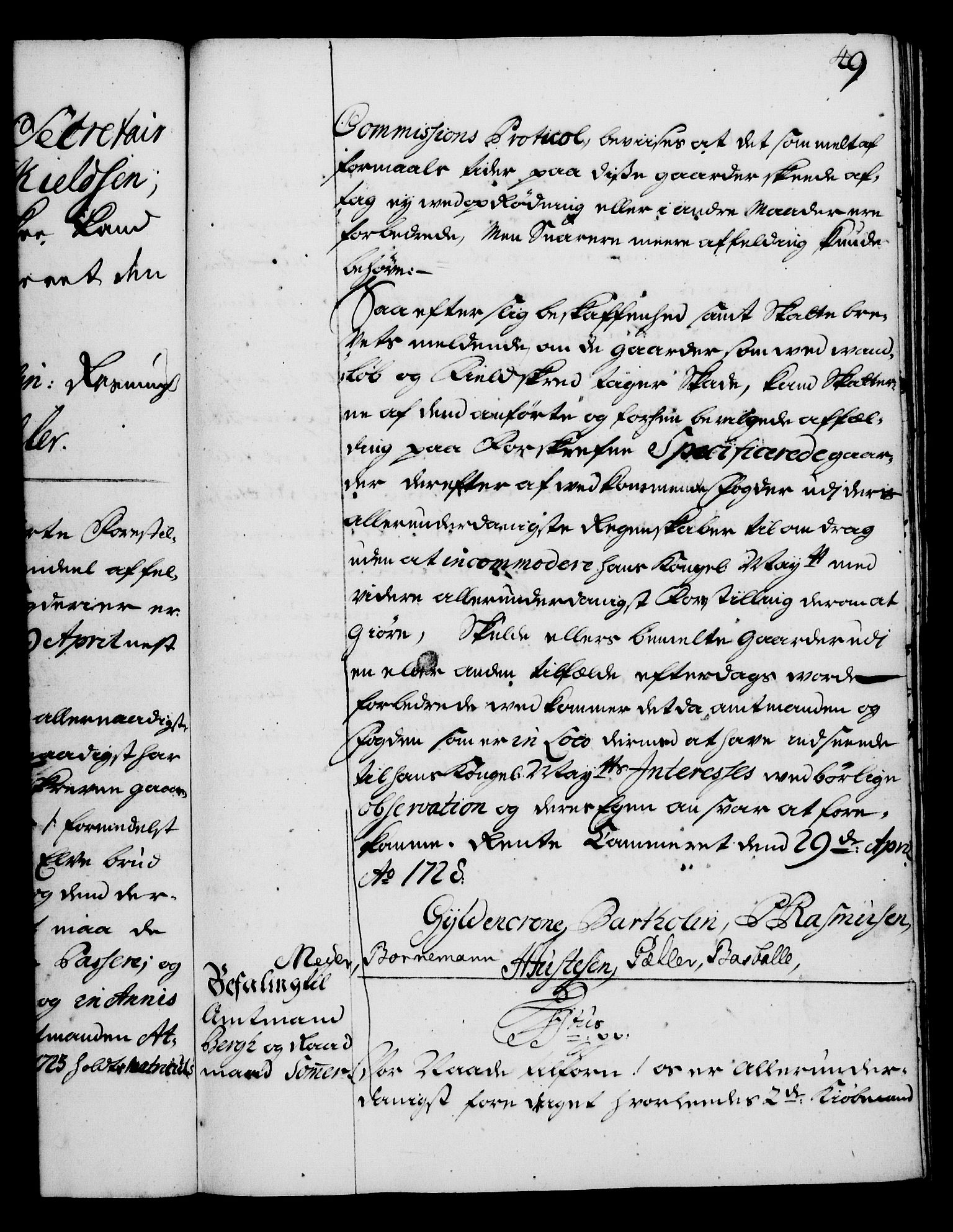Rentekammeret, Kammerkanselliet, RA/EA-3111/G/Gg/Gga/L0003: Norsk ekspedisjonsprotokoll med register (merket RK 53.3), 1727-1734, p. 49