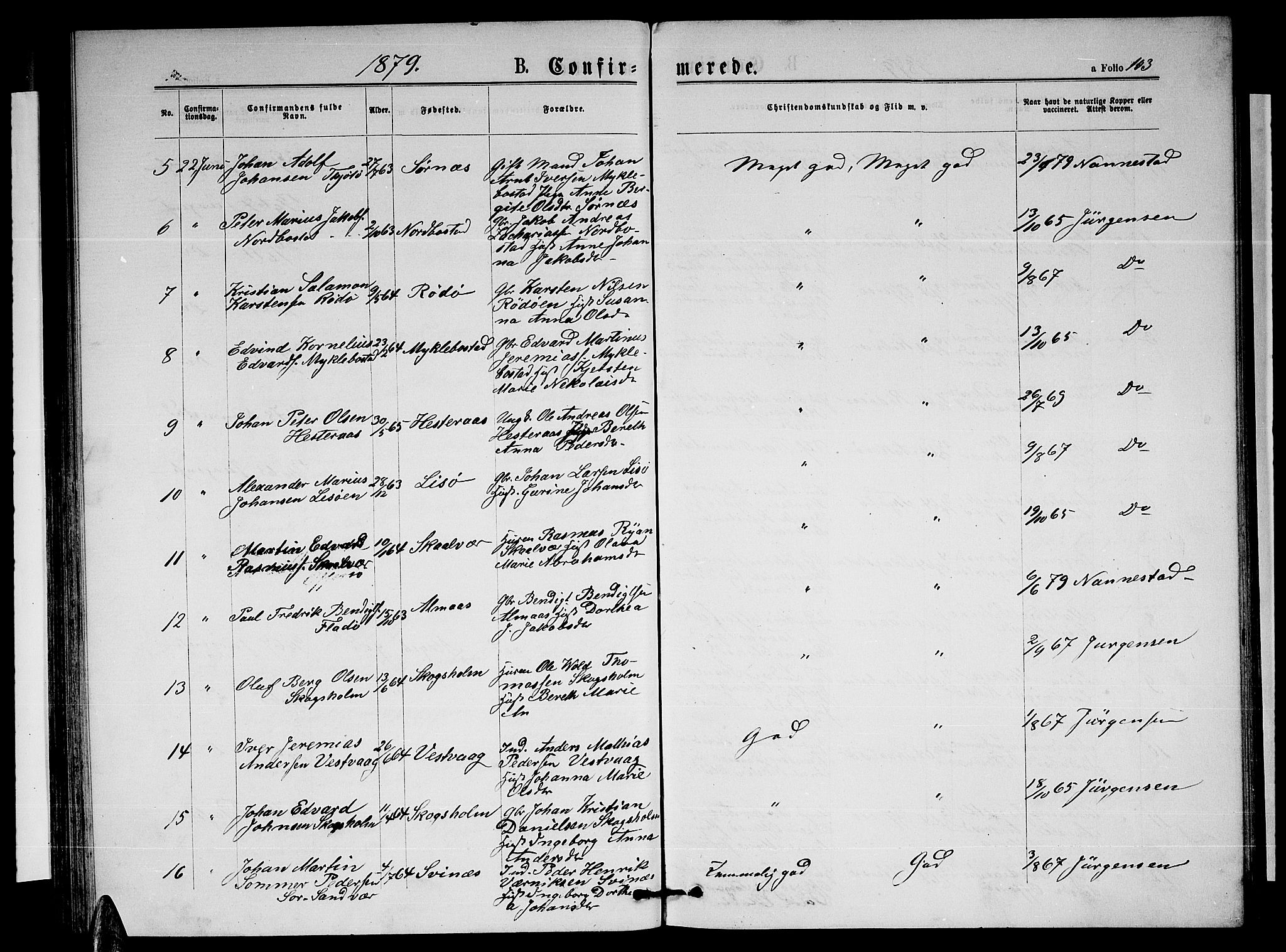 Ministerialprotokoller, klokkerbøker og fødselsregistre - Nordland, AV/SAT-A-1459/817/L0267: Parish register (copy) no. 817C02, 1870-1883, p. 103