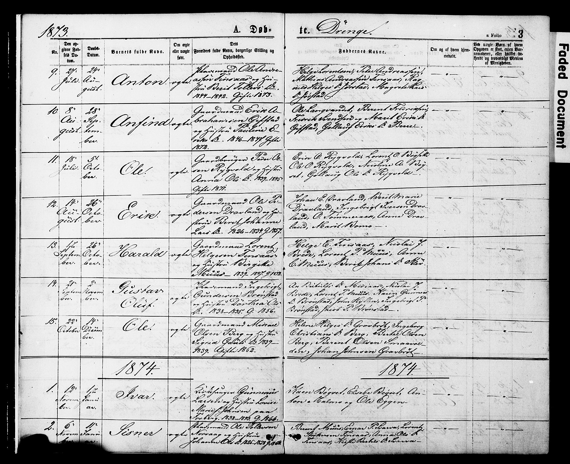 Ministerialprotokoller, klokkerbøker og fødselsregistre - Nord-Trøndelag, SAT/A-1458/749/L0473: Parish register (official) no. 749A07, 1873-1887, p. 3