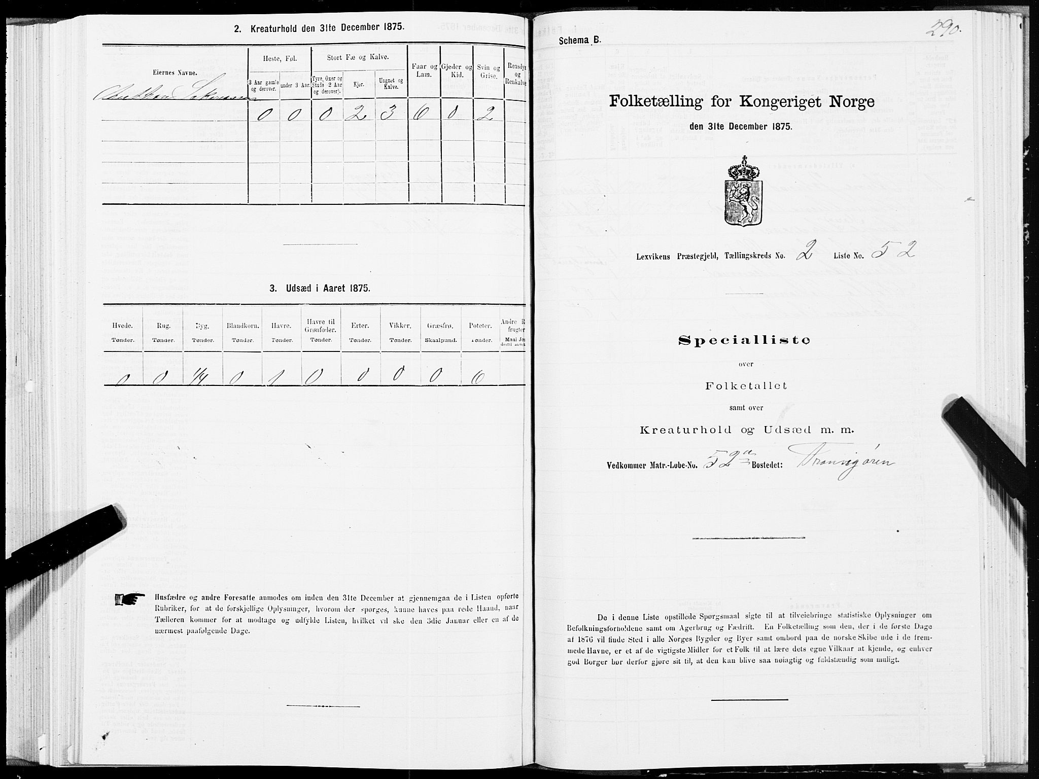 SAT, 1875 census for 1718P Leksvik, 1875, p. 1290