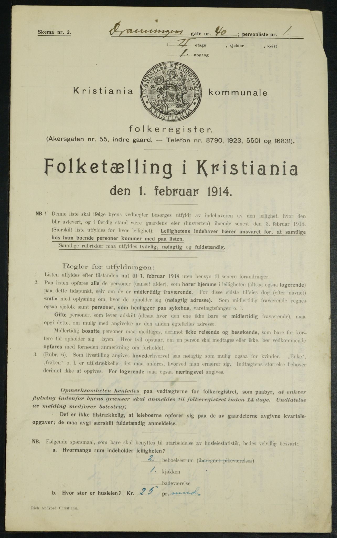 OBA, Municipal Census 1914 for Kristiania, 1914, p. 17590