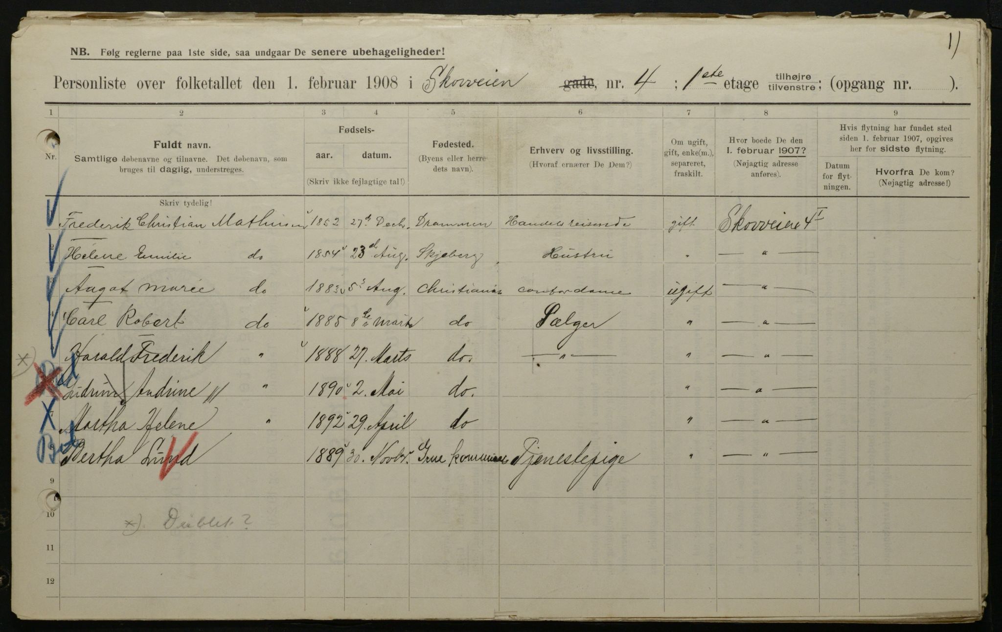 OBA, Municipal Census 1908 for Kristiania, 1908, p. 86793