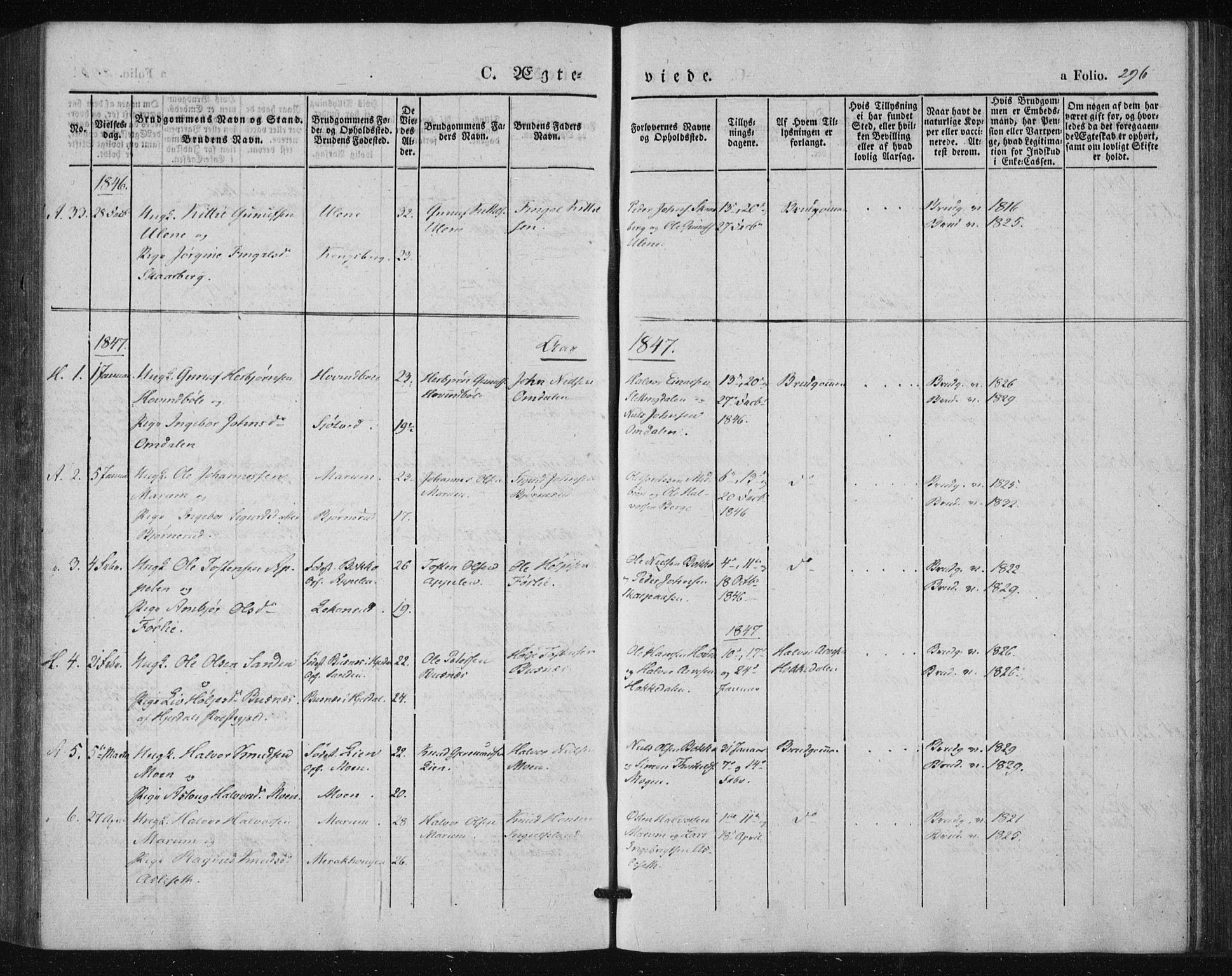 Tinn kirkebøker, SAKO/A-308/F/Fa/L0005: Parish register (official) no. I 5, 1844-1856, p. 296
