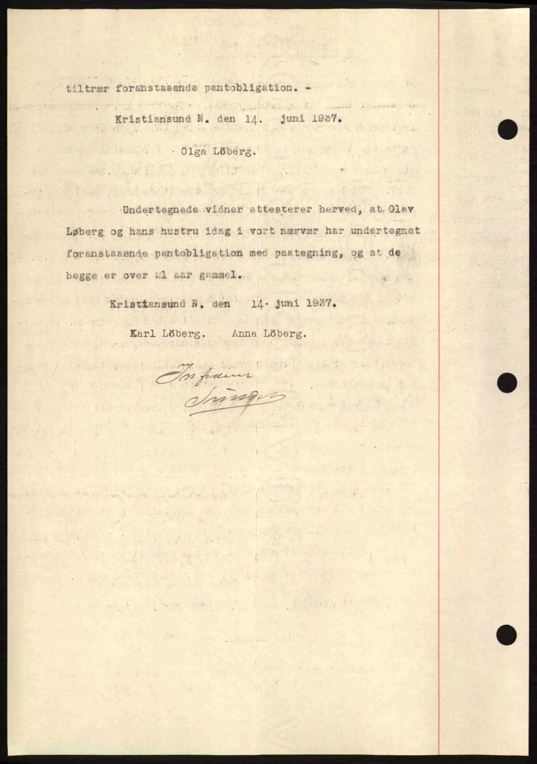 Kristiansund byfogd, AV/SAT-A-4587/A/27: Mortgage book no. 29, 1936-1937, Diary no: : 483/1937