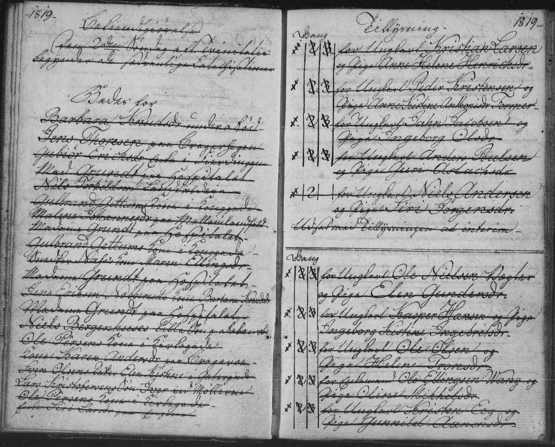 Bragernes kirkebøker, AV/SAKO-A-6/H/Ha/L0001: Banns register no. 1, 1817-1831