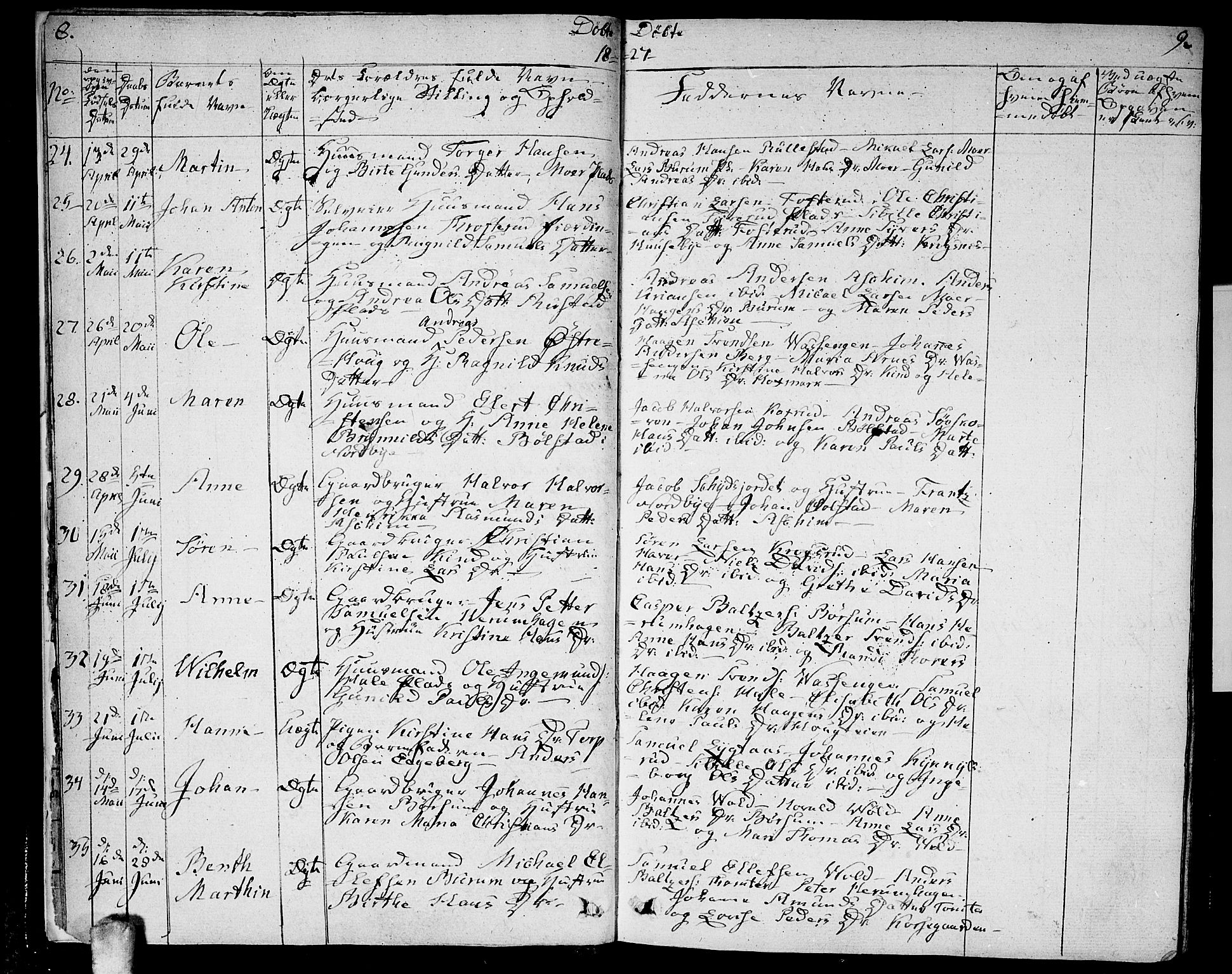 Ås prestekontor Kirkebøker, AV/SAO-A-10894/F/Fa/L0005: Parish register (official) no. I 5, 1827-1840, p. 8-9