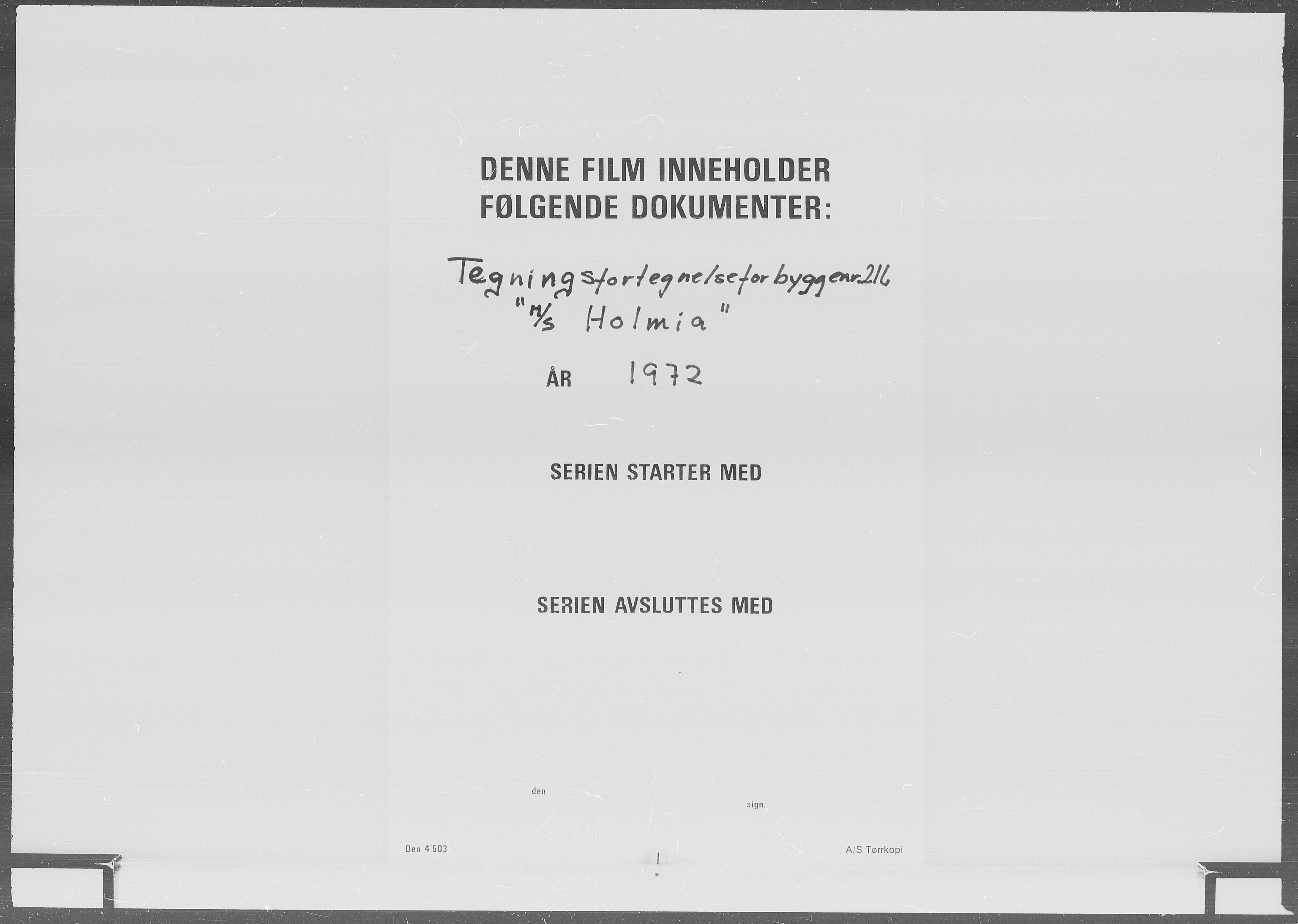 Kristiansand Mekaniske Verksted, AV/SAK-D/0612/G/Ga/L0007: 36 mm mikrofilmruller, reprofoto av skipstegninger, byggenr. 211-222, p. 2