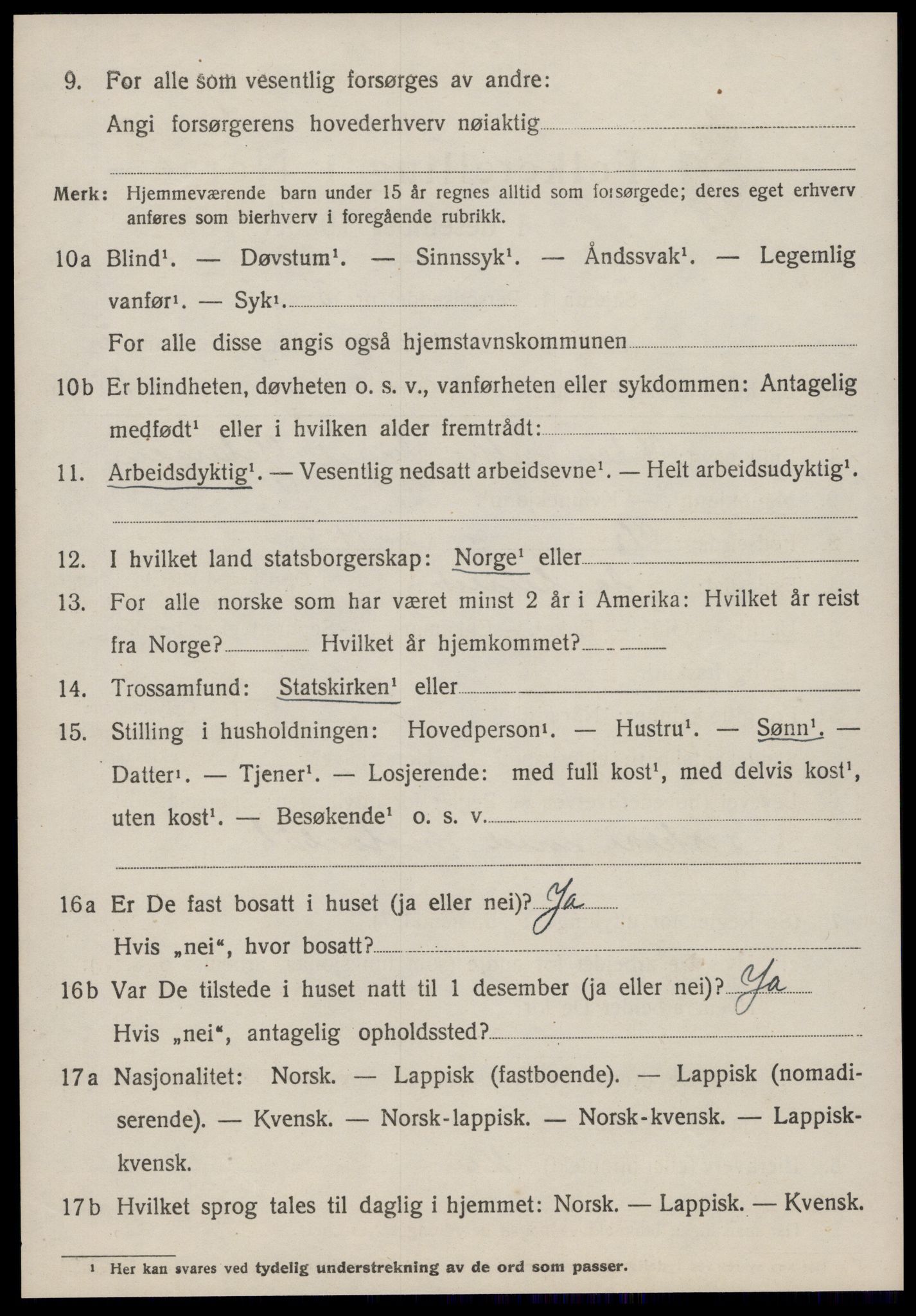 SAT, 1920 census for Å, 1920, p. 1411