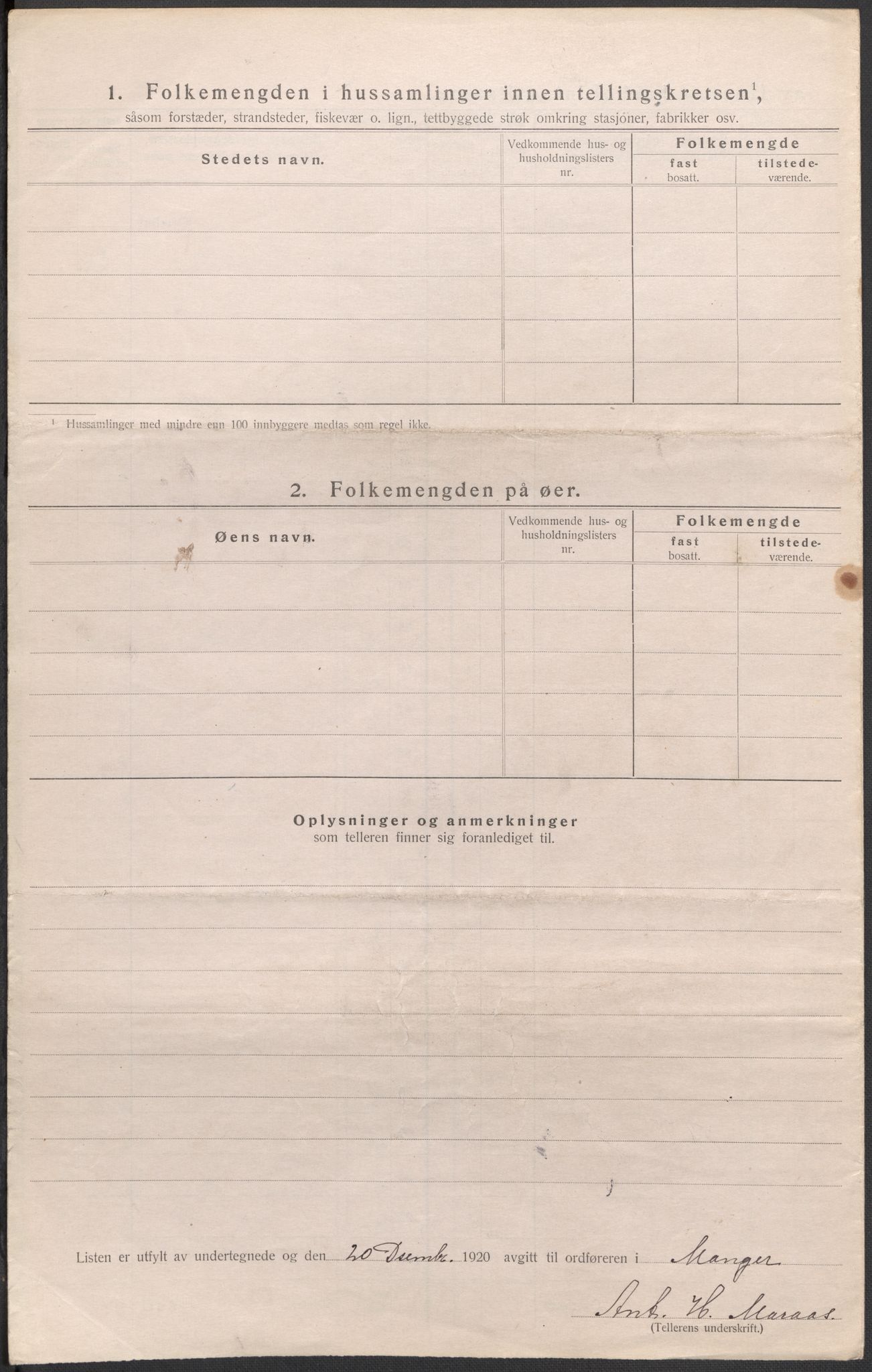 SAB, 1920 census for Manger, 1920, p. 48