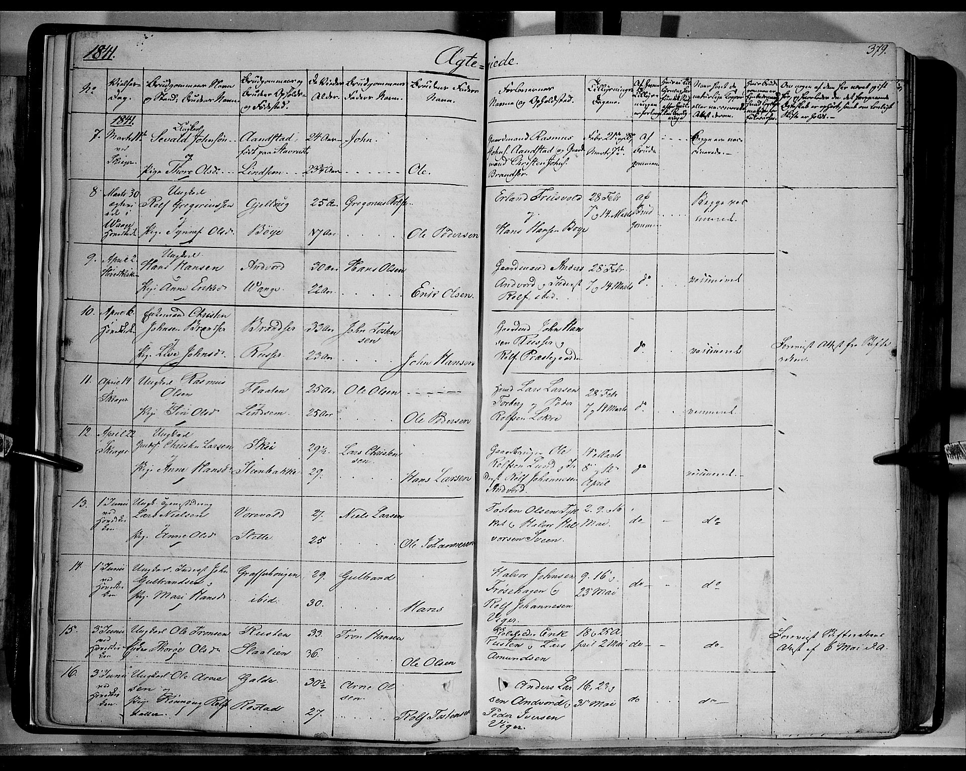 Lom prestekontor, SAH/PREST-070/K/L0006: Parish register (official) no. 6B, 1837-1863, p. 379
