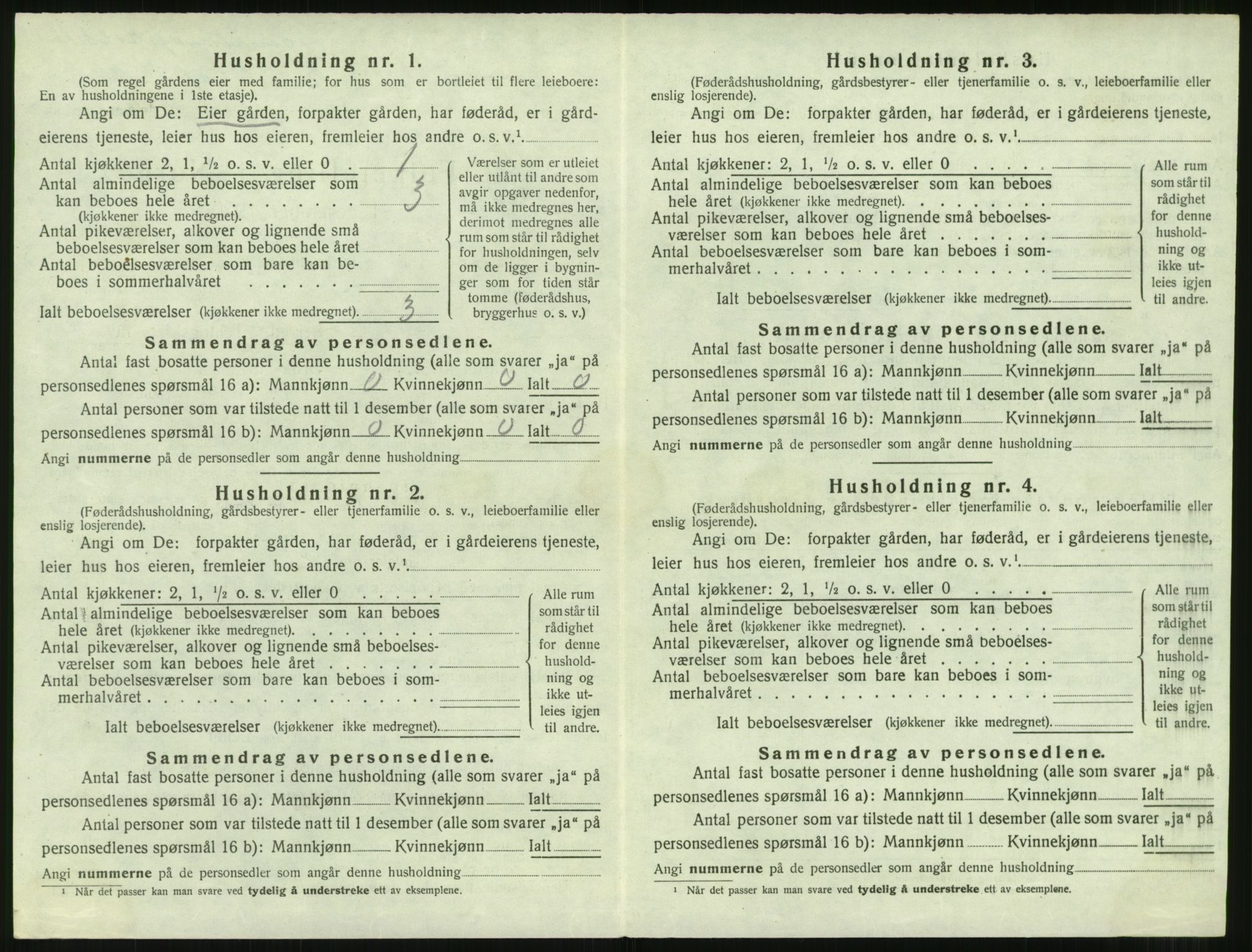 SAT, 1920 census for Borgund, 1920, p. 839