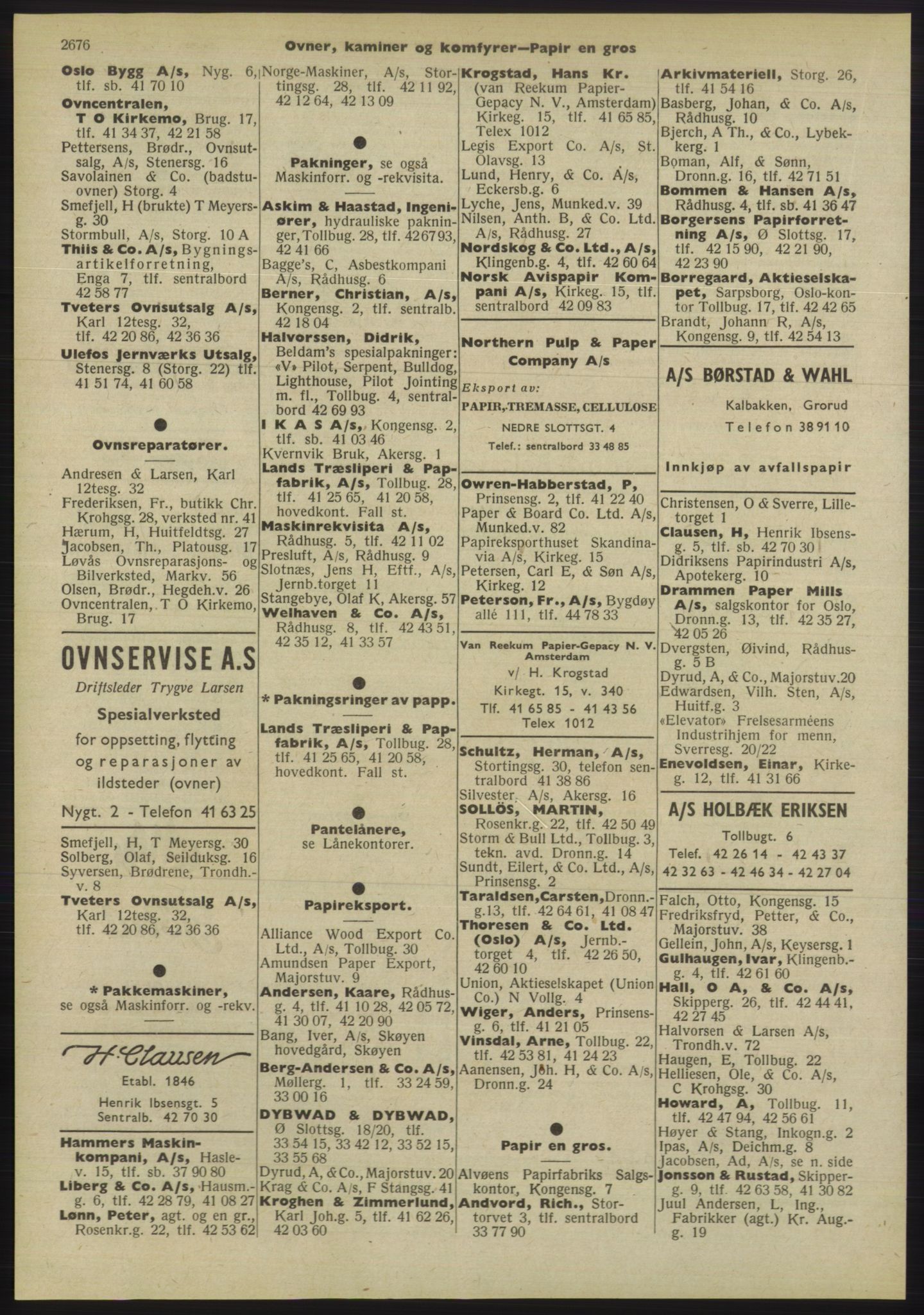 Kristiania/Oslo adressebok, PUBL/-, 1955, p. 2676