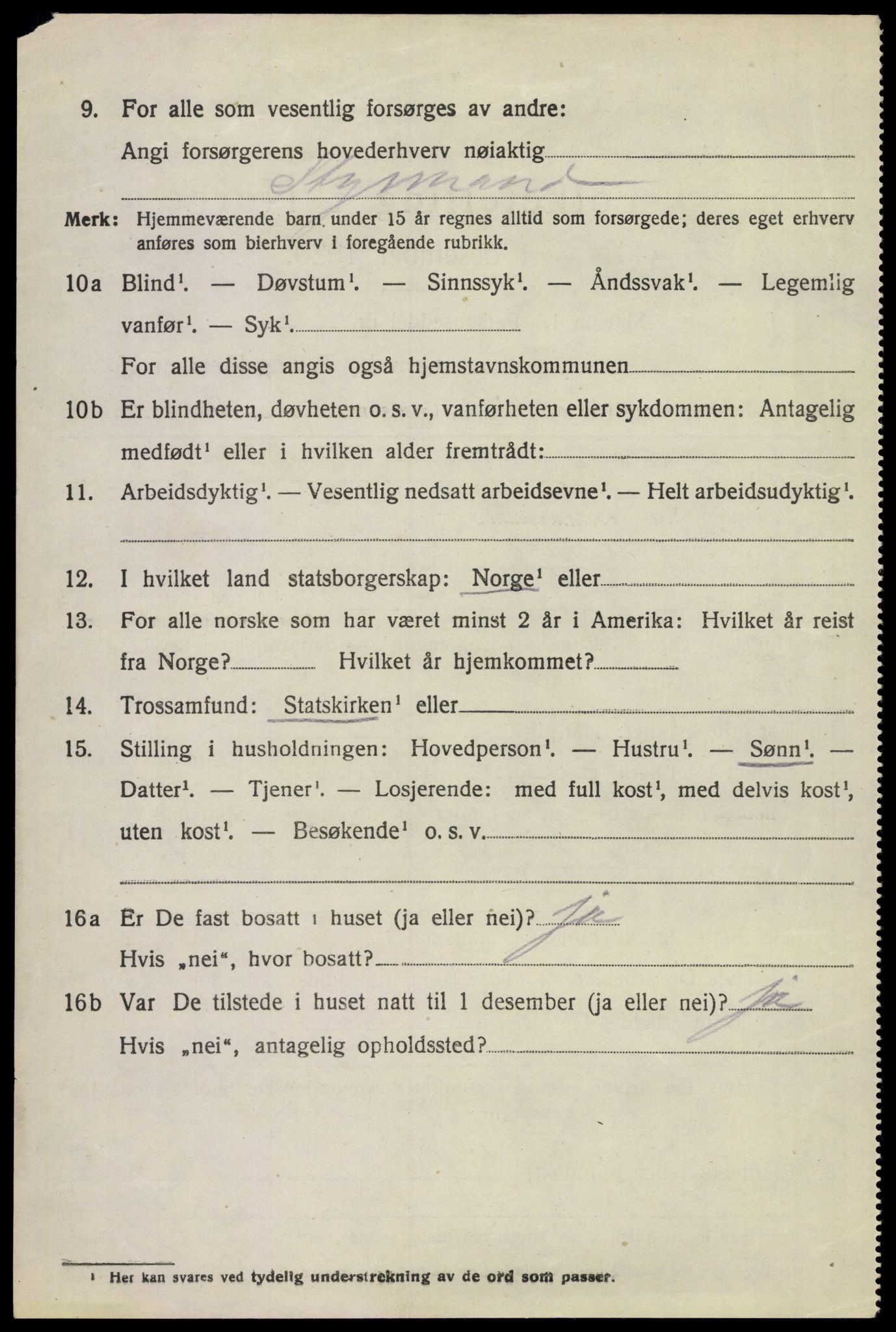 SAKO, 1920 census for Sem, 1920, p. 16302