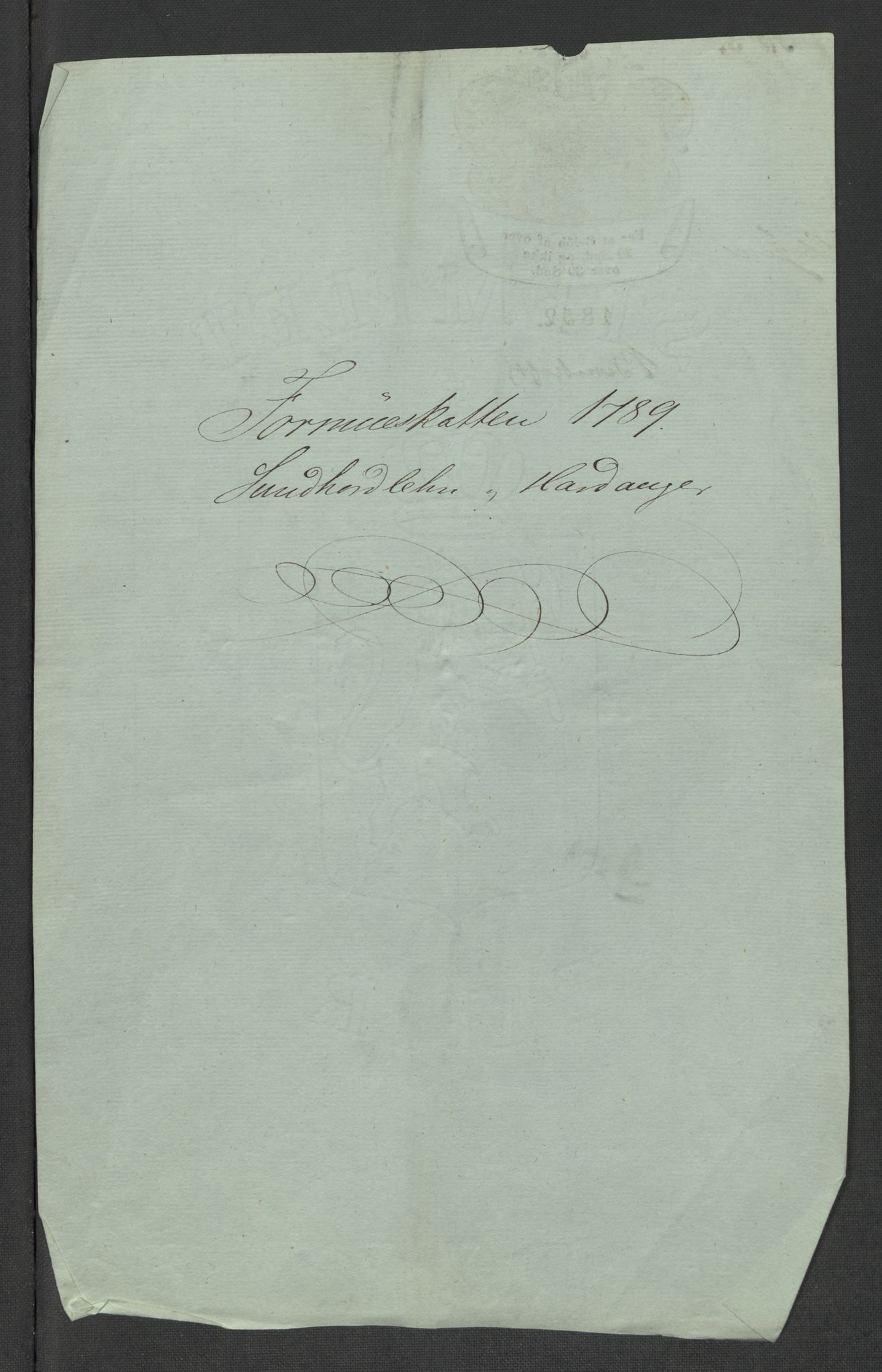 Rentekammeret inntil 1814, Reviderte regnskaper, Mindre regnskaper, RA/EA-4068/Rf/Rfe/L0049: Sunnhordland og Hardanger fogderi, Sunnmøre fogderi, 1789, p. 3