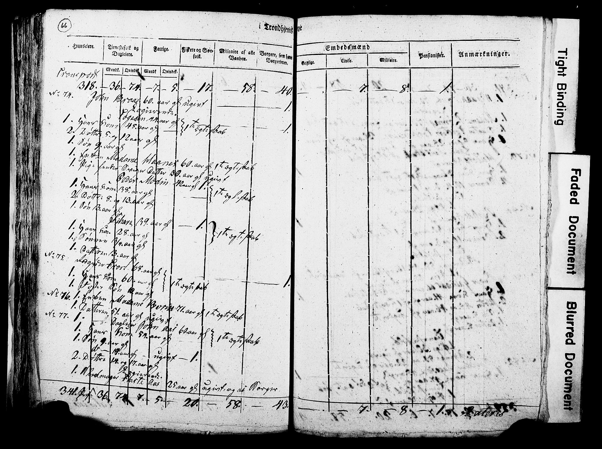 RA, Census 1815 for Trondheim, 1815, p. 65