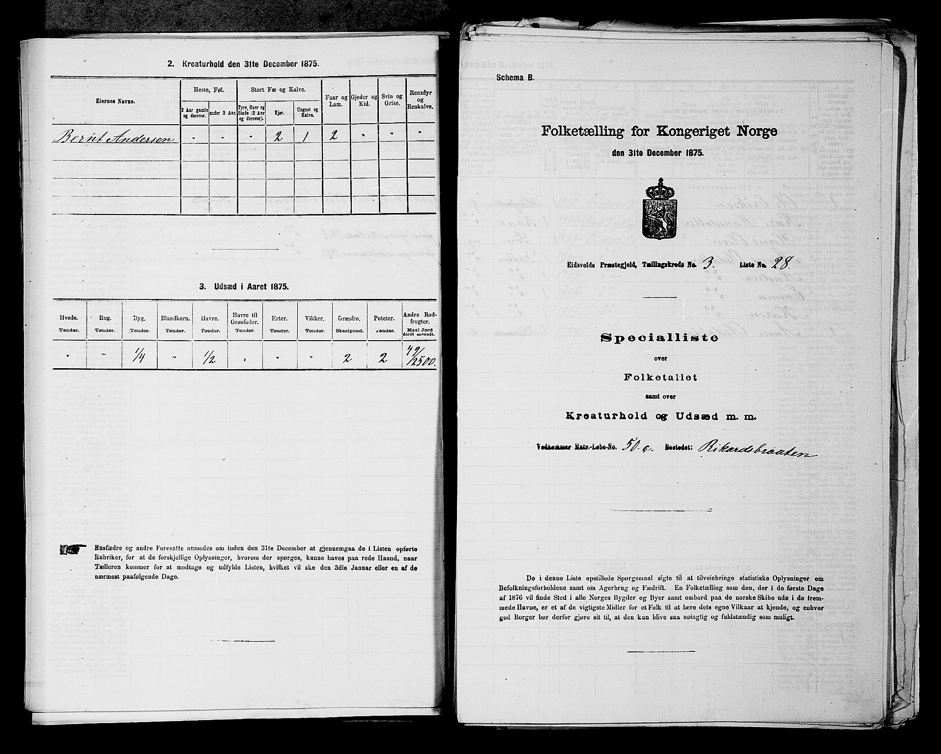 RA, 1875 census for 0237P Eidsvoll, 1875, p. 426