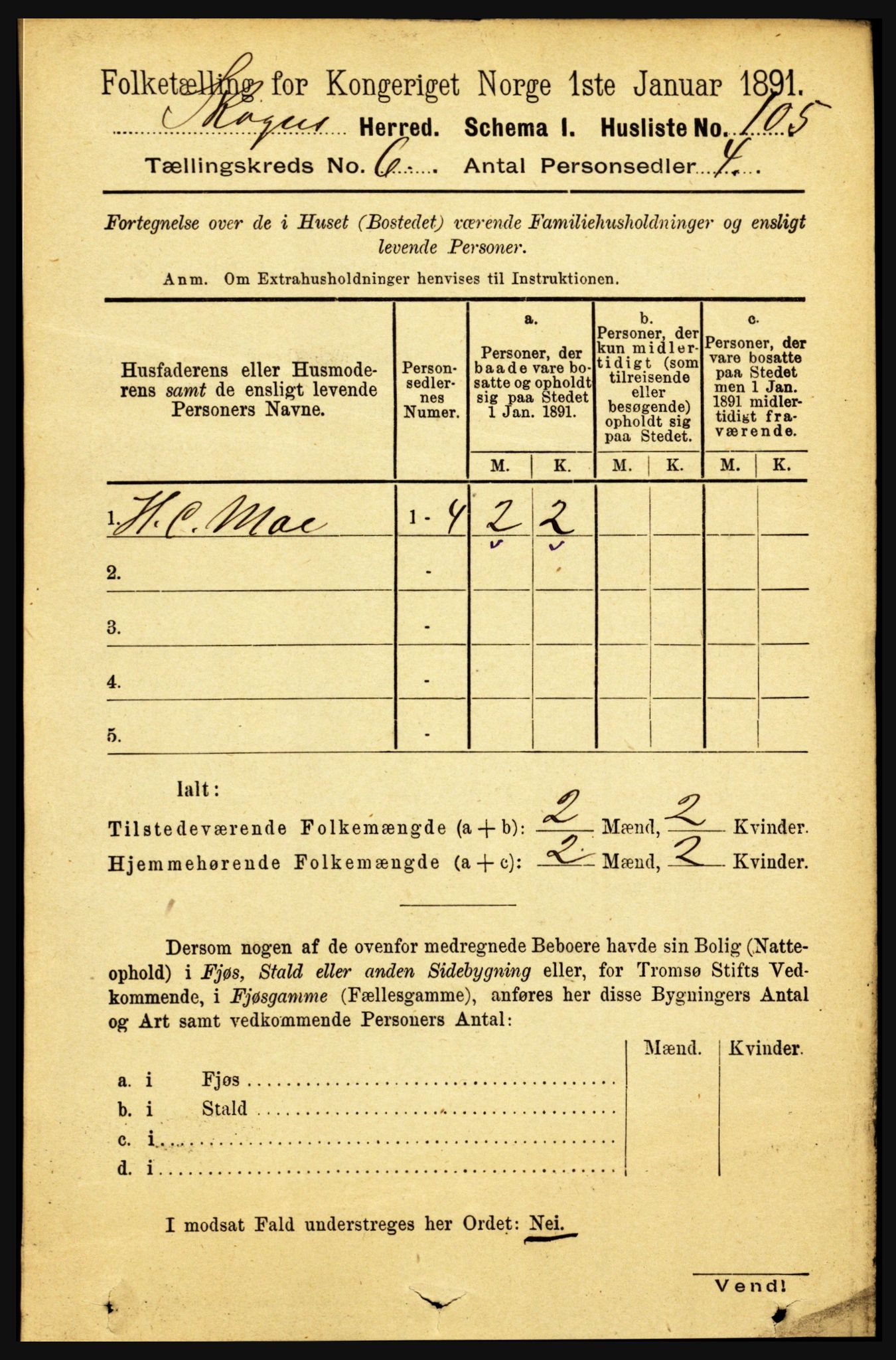 RA, 1891 census for 1719 Skogn, 1891, p. 3453