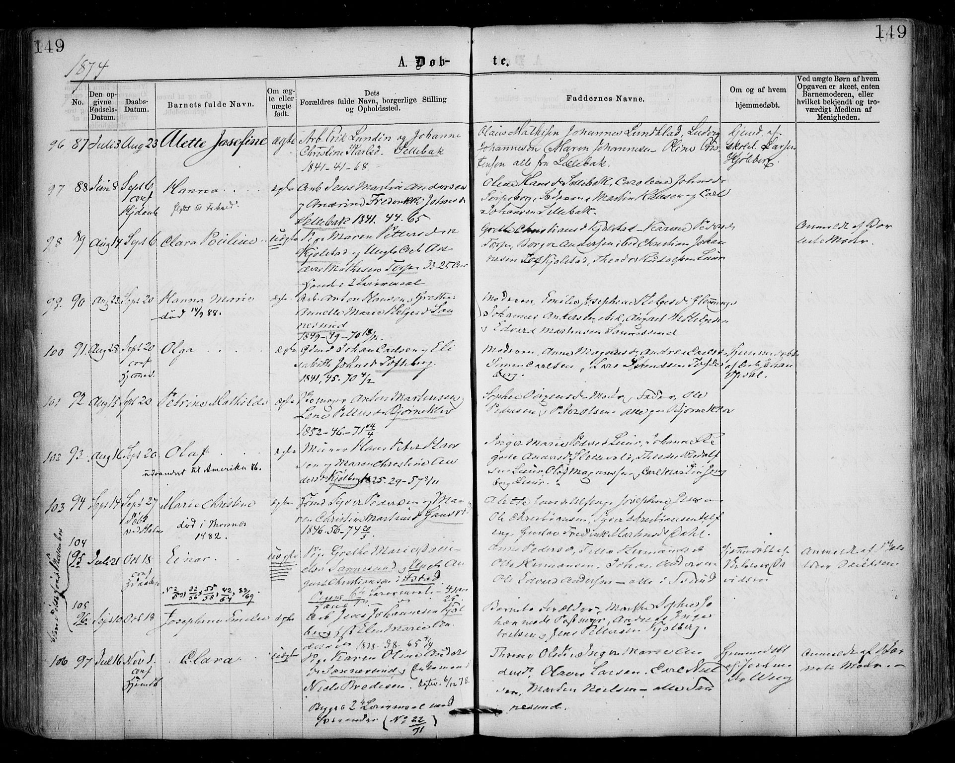 Borge prestekontor Kirkebøker, SAO/A-10903/F/Fa/L0006: Parish register (official) no. I 6, 1861-1874, p. 149