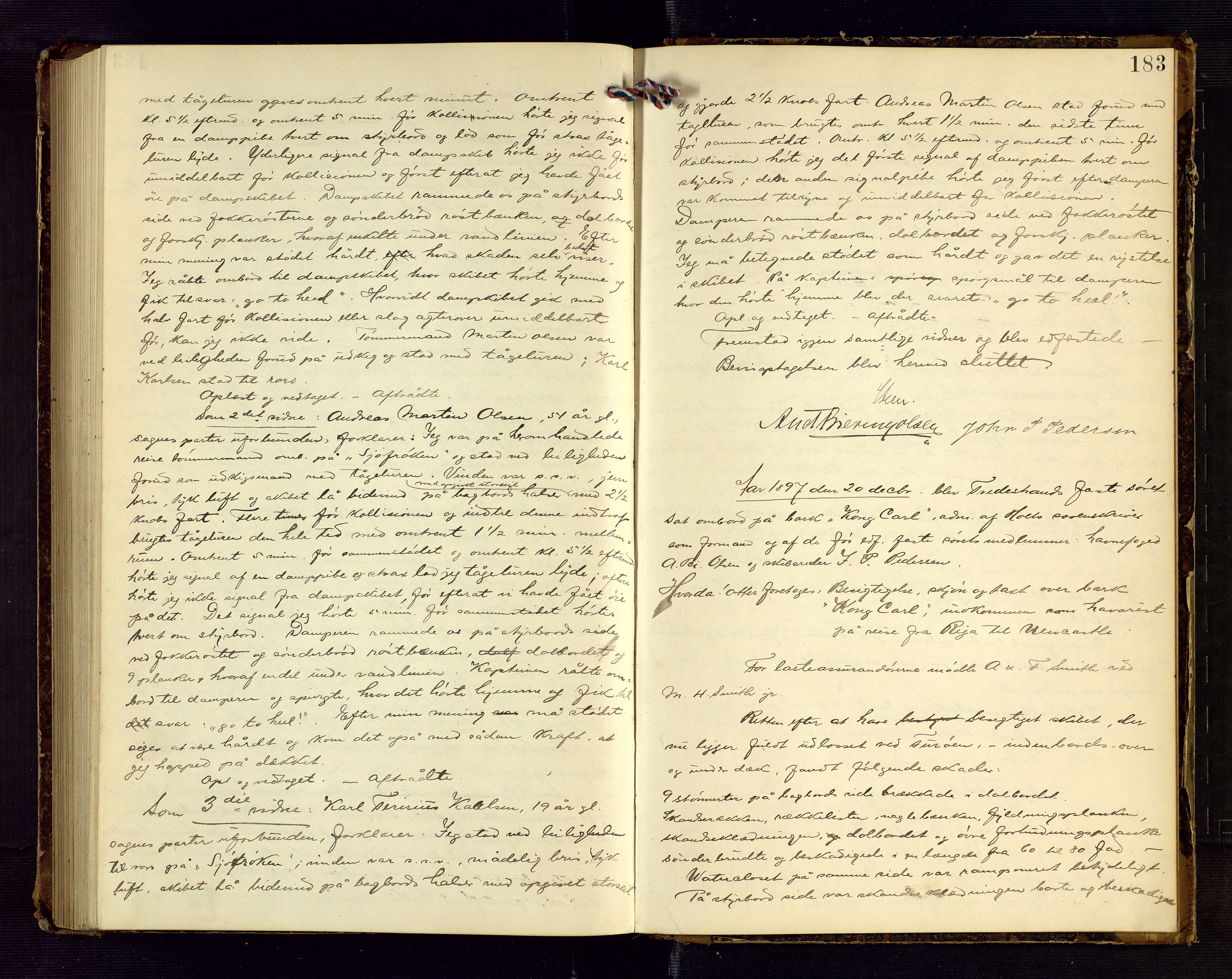 Holt sorenskriveri, AV/SAK-1221-0002/F/Fb/L0009: Ekstrarettsprotokoll nr 9, 1891-1898, p. 183