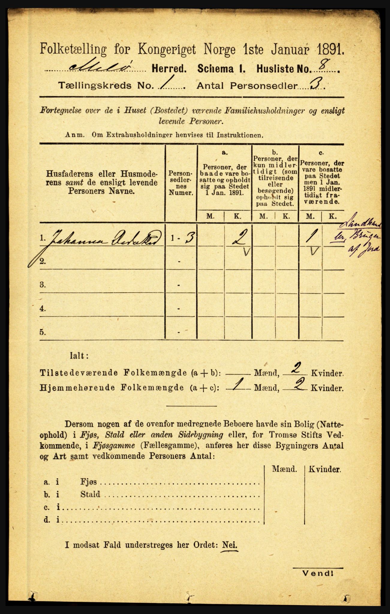 RA, 1891 census for 1837 Meløy, 1891, p. 32