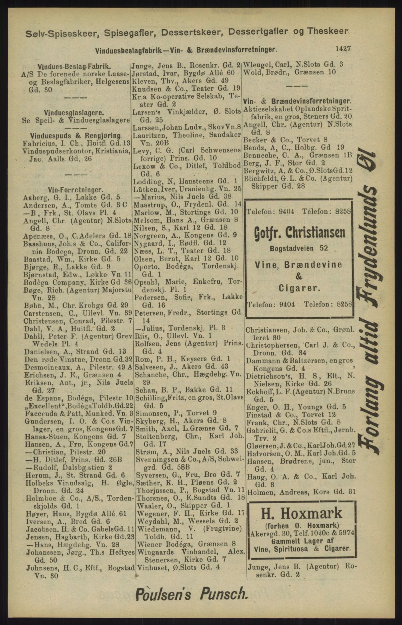 Kristiania/Oslo adressebok, PUBL/-, 1904, p. 1427