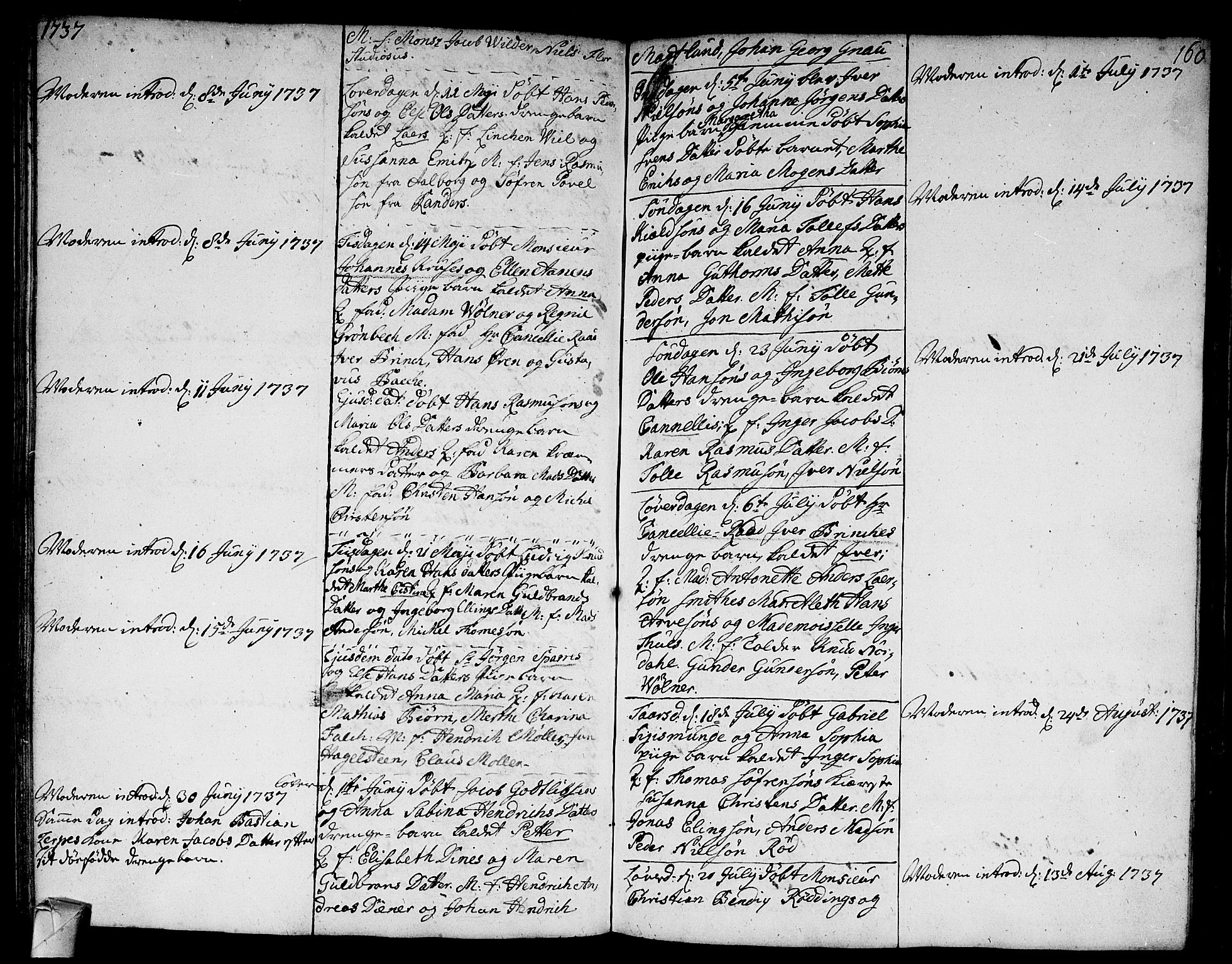 Strømsø kirkebøker, SAKO/A-246/F/Fa/L0005: Parish register (official) no. I 5, 1734-1739, p. 160