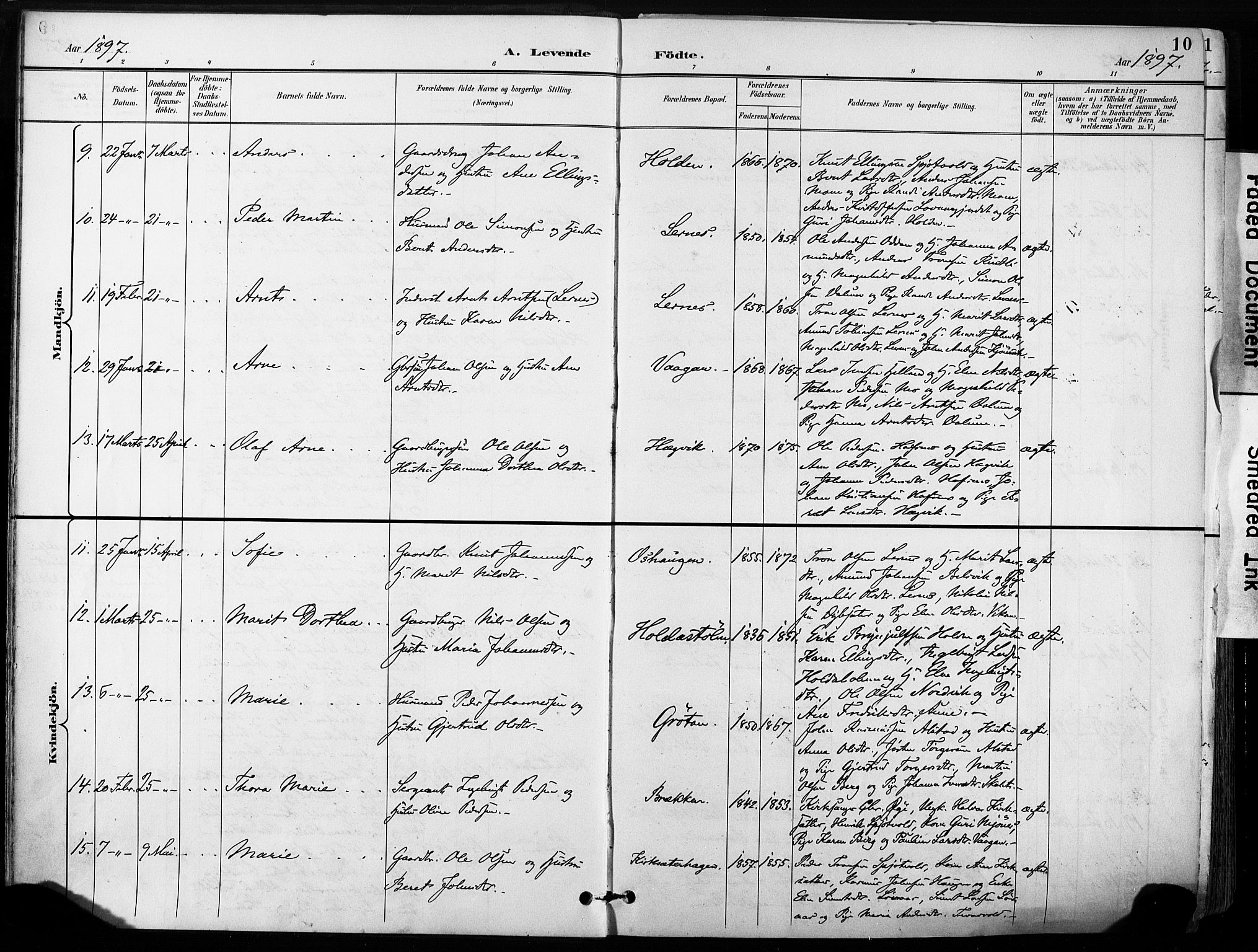 Ministerialprotokoller, klokkerbøker og fødselsregistre - Sør-Trøndelag, SAT/A-1456/630/L0497: Parish register (official) no. 630A10, 1896-1910, p. 10