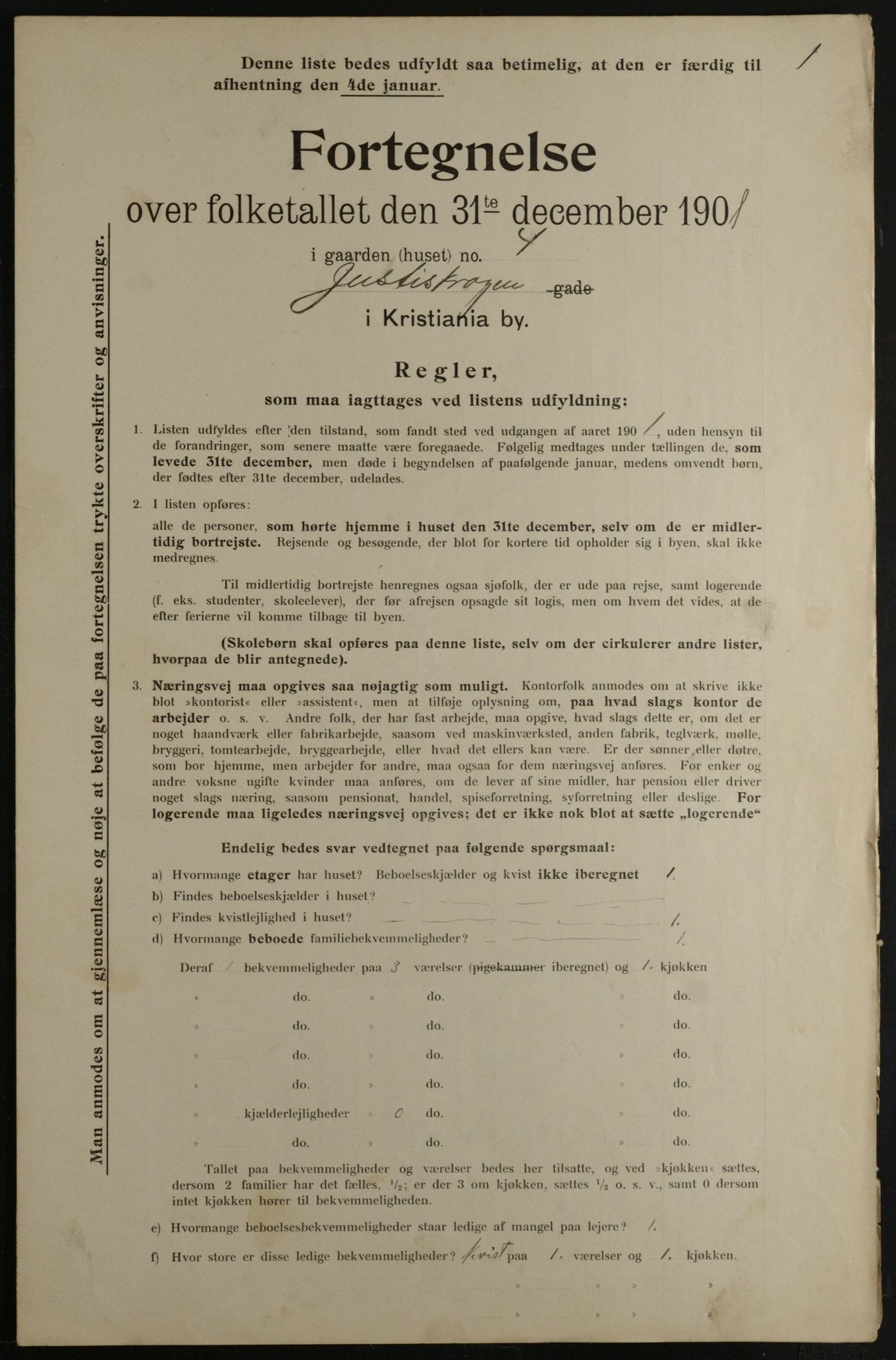 OBA, Municipal Census 1901 for Kristiania, 1901, p. 7444