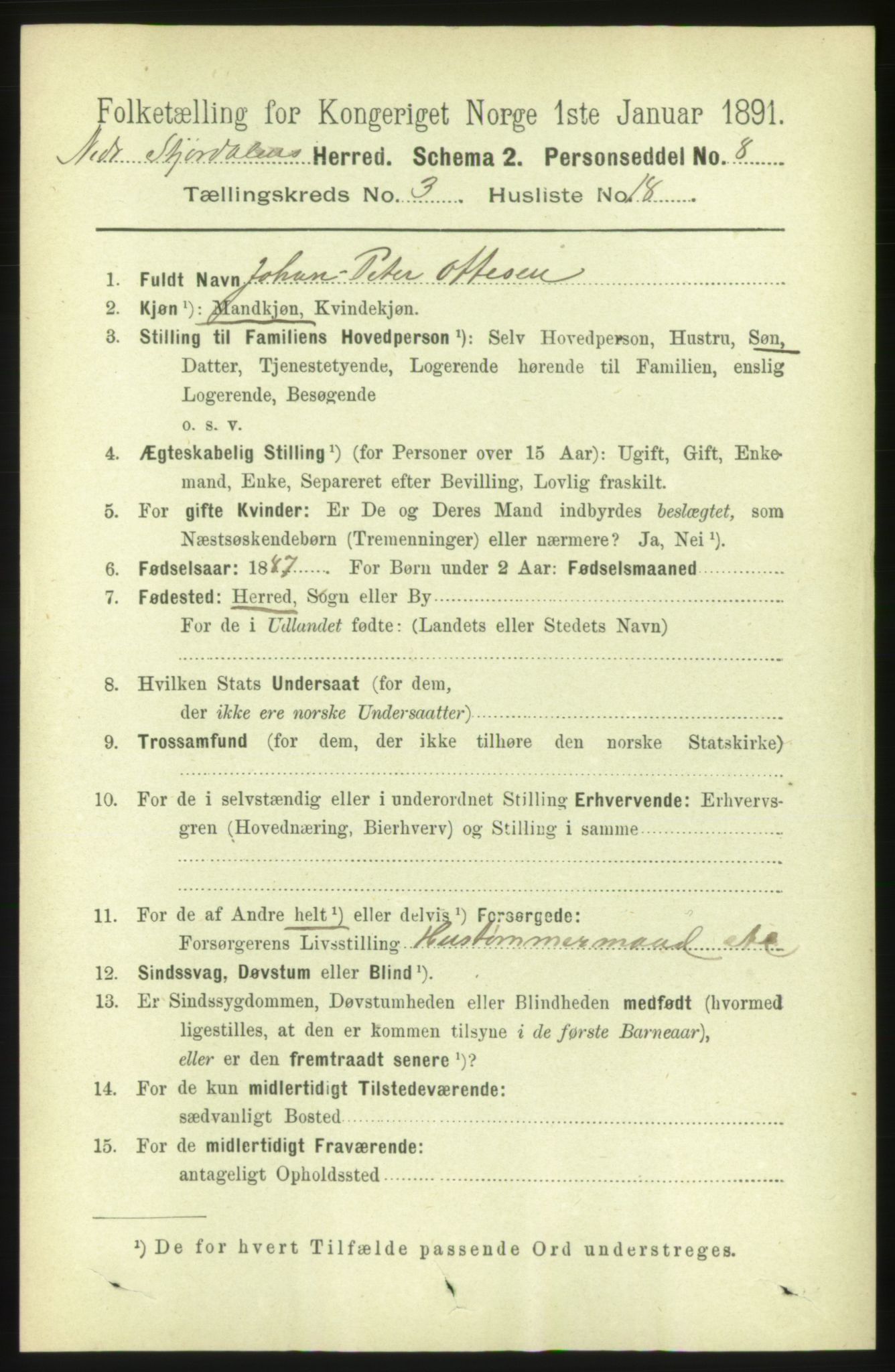 RA, 1891 census for 1714 Nedre Stjørdal, 1891, p. 1161