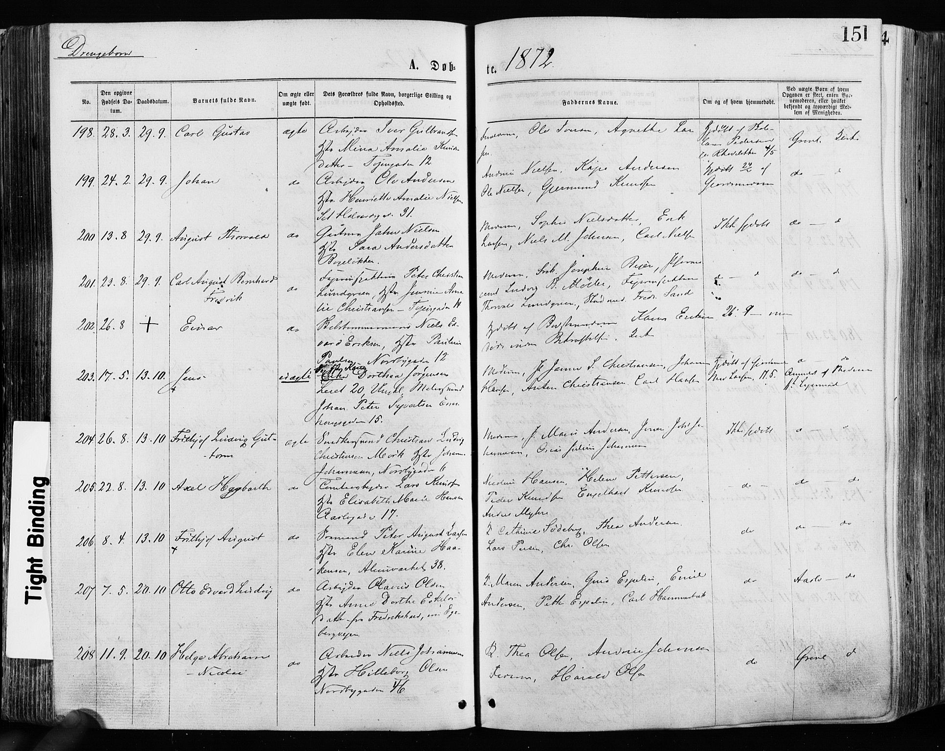 Grønland prestekontor Kirkebøker, SAO/A-10848/F/Fa/L0004: Parish register (official) no. 4, 1869-1880, p. 151