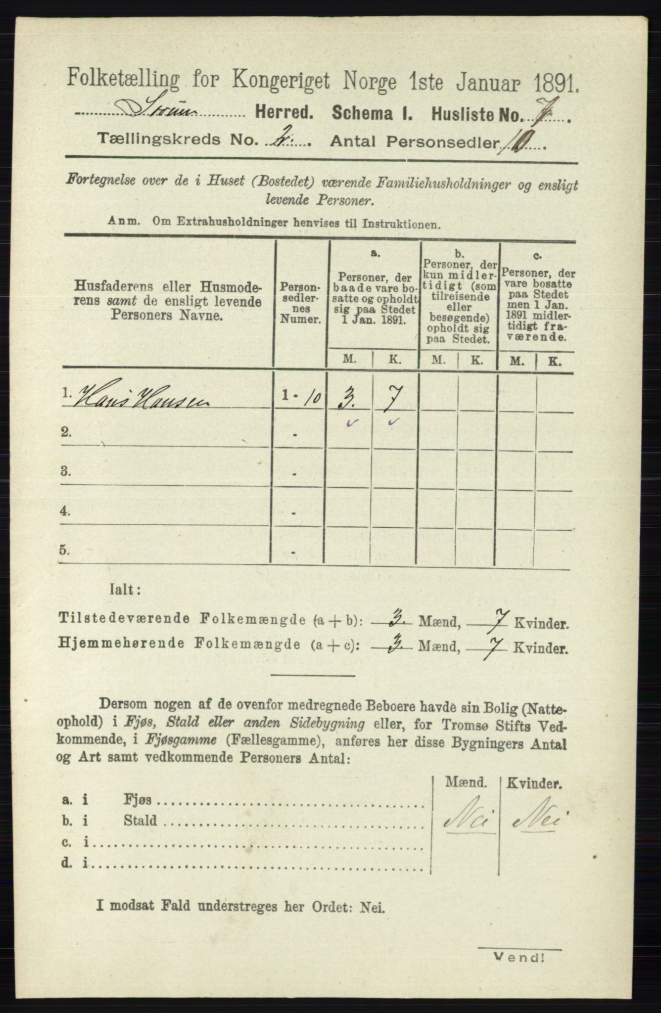 RA, 1891 census for 0226 Sørum, 1891, p. 582