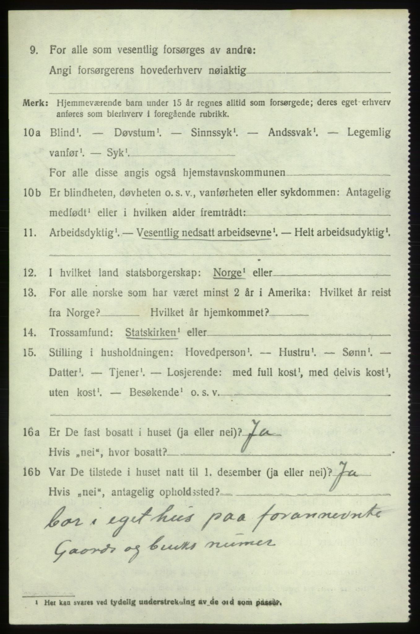 SAB, 1920 census for Sveio, 1920, p. 3737