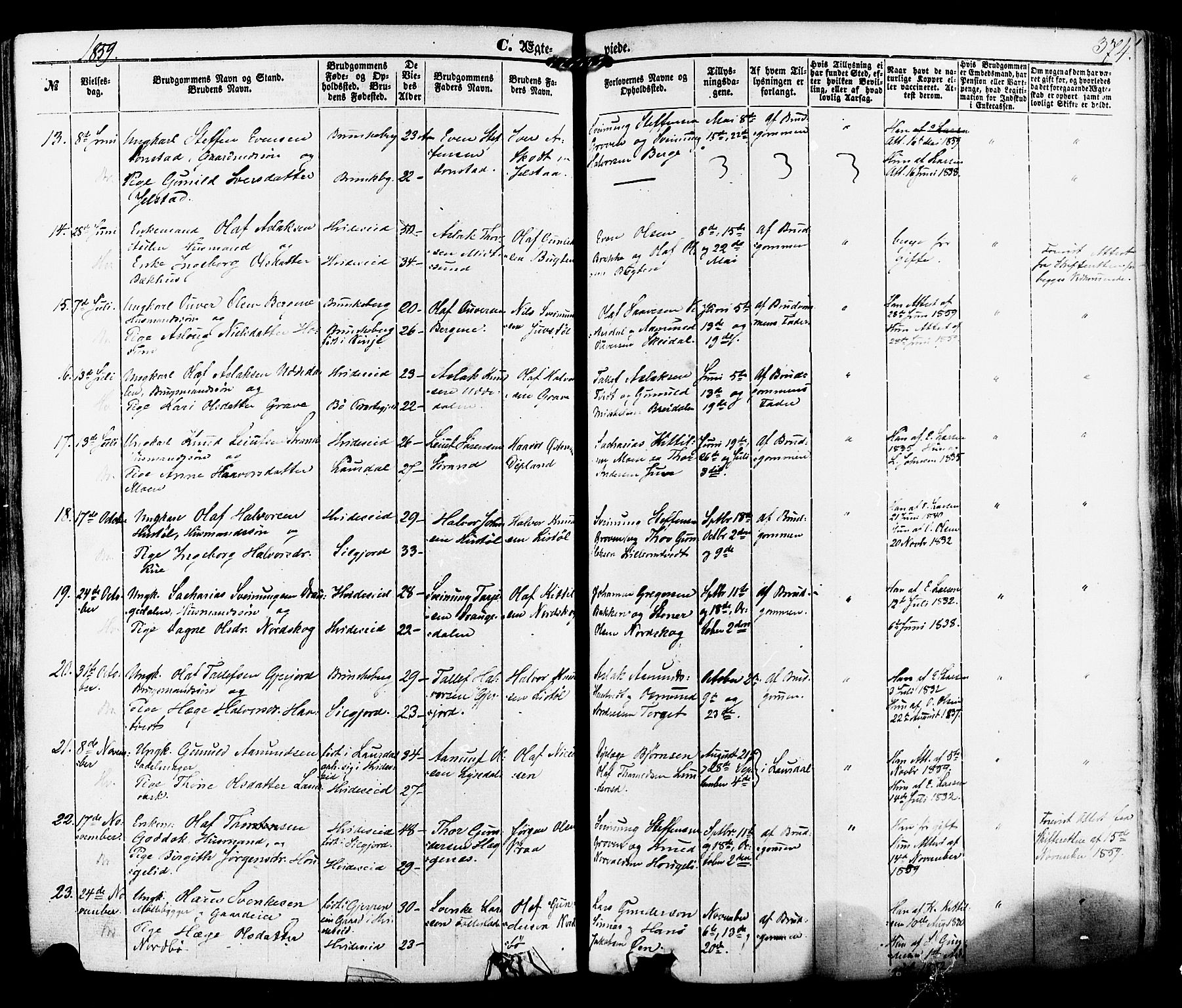 Kviteseid kirkebøker, SAKO/A-276/F/Fa/L0007: Parish register (official) no. I 7, 1859-1881, p. 374