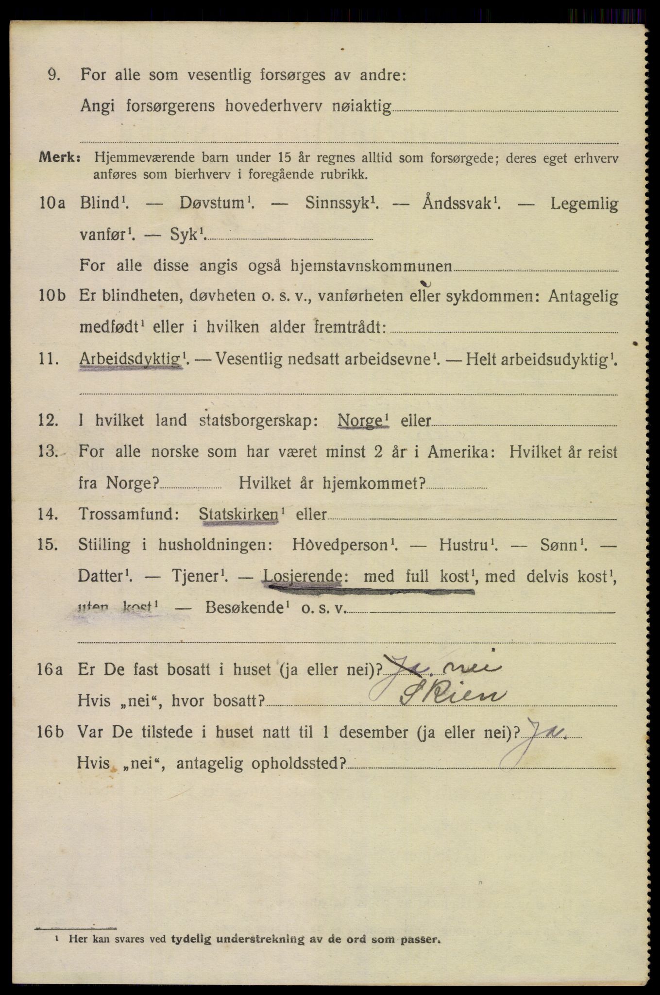 SAK, 1920 census for Tvedestrand, 1920, p. 2100